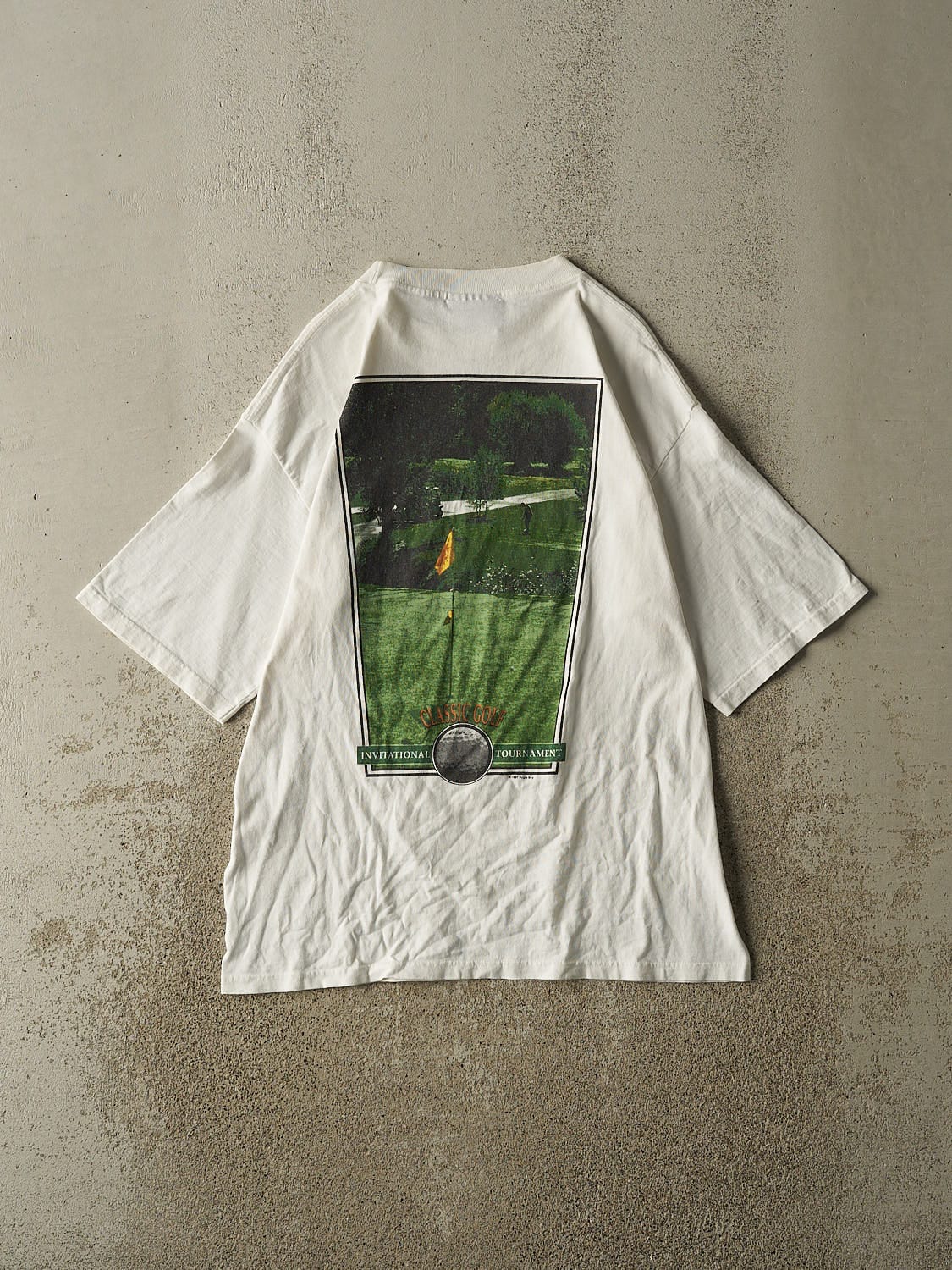 Vintage 90s White Bugle Boy Golf Tee (M/L)