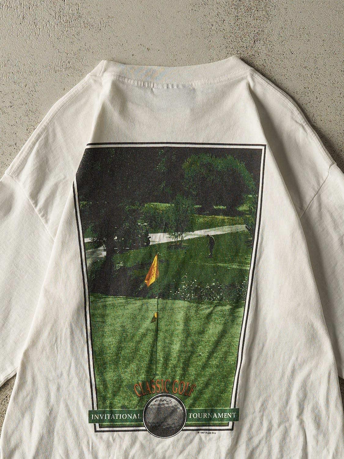 Vintage 90s White Bugle Boy Golf Tee (M/L)