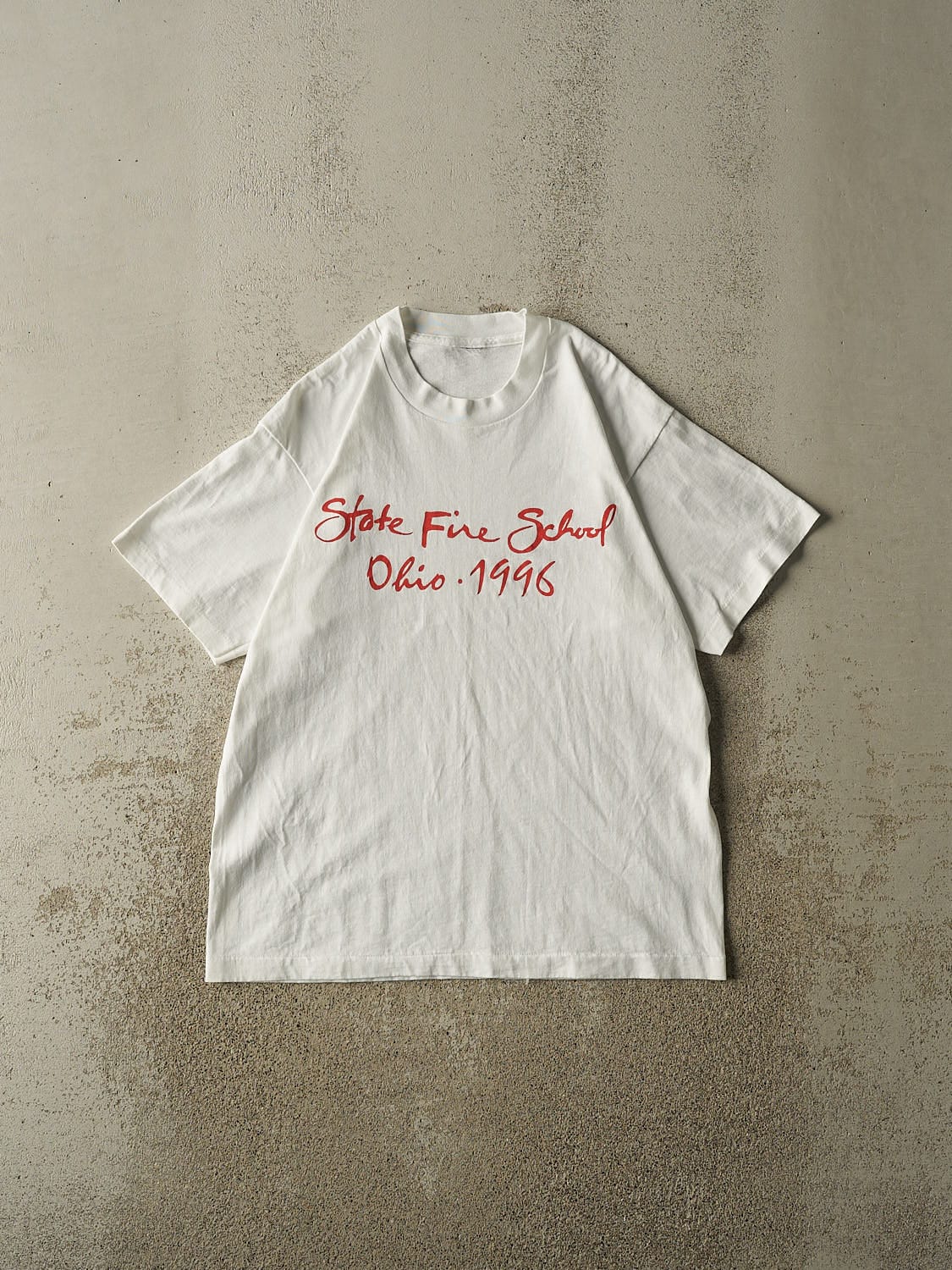 Vintage 96' White Ohio State Fire School Single Stitch Tee (M)