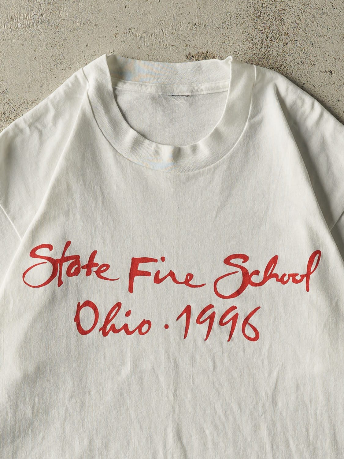 Vintage 96' White Ohio State Fire School Single Stitch Tee (M)