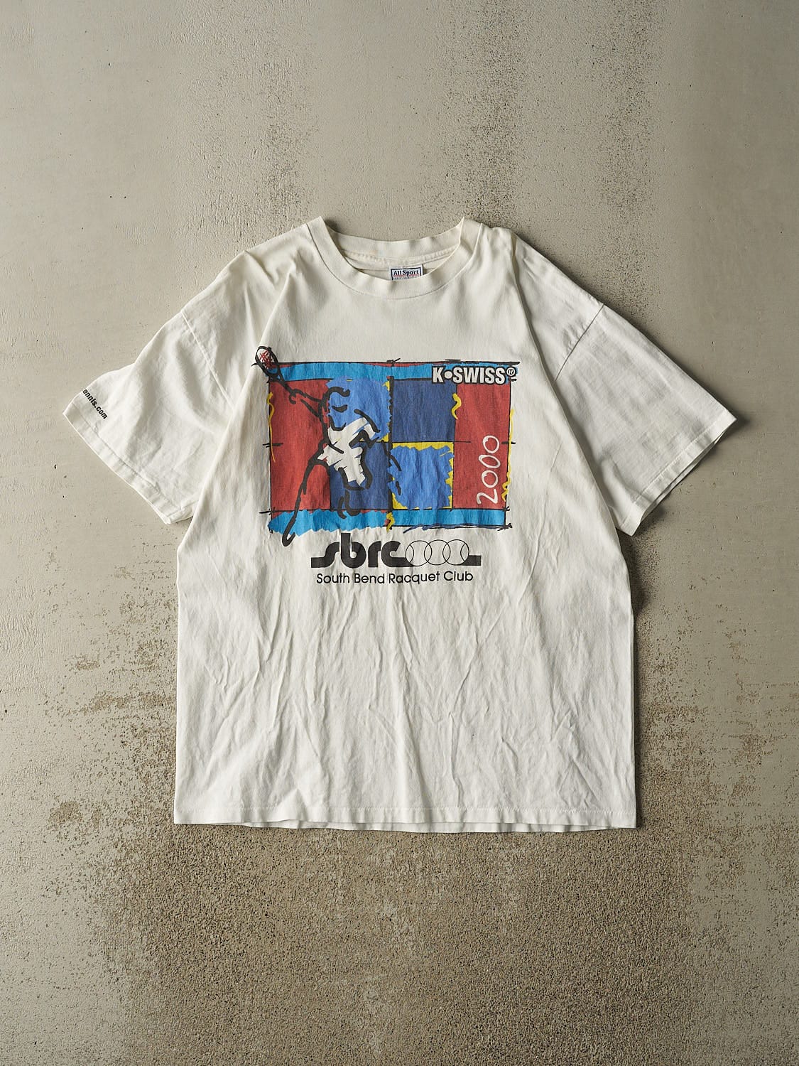 Vintage 00' White K Swiss x South Bend Racquet Club Tee (L/XL)