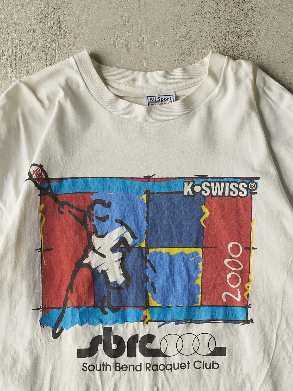 Vintage 00' White K Swiss x South Bend Racquet Club Tee (L/XL)