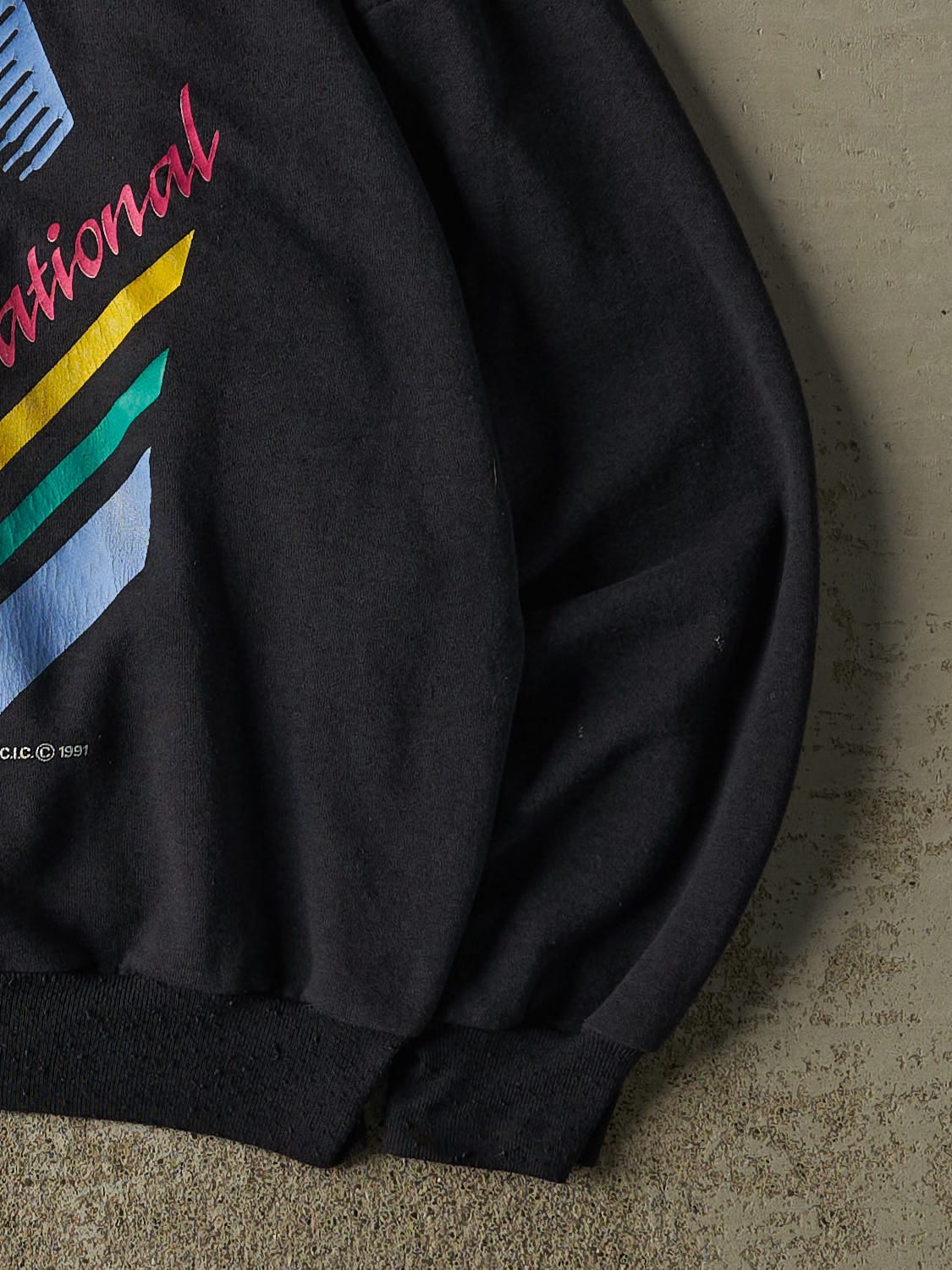 Vintage 91' Faded Black Slo-Pitch National Crewneck (XL)