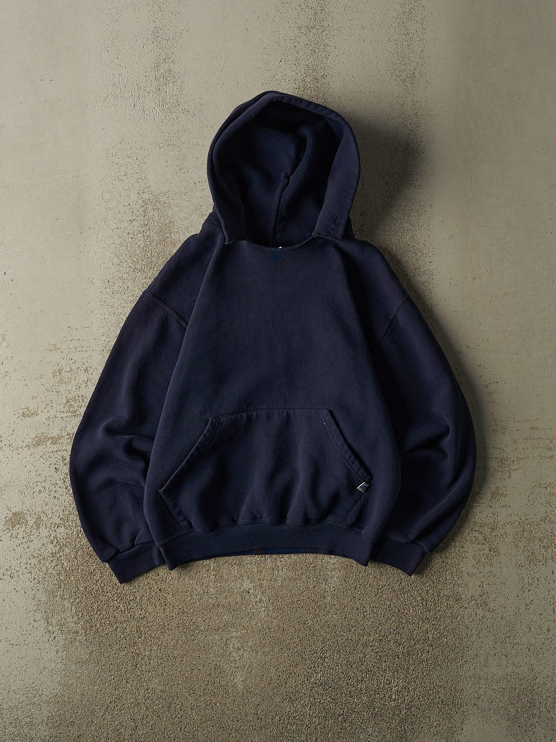 Vintage Y2K Navy Blue Russell Athletic Blank Hoodie (XS)