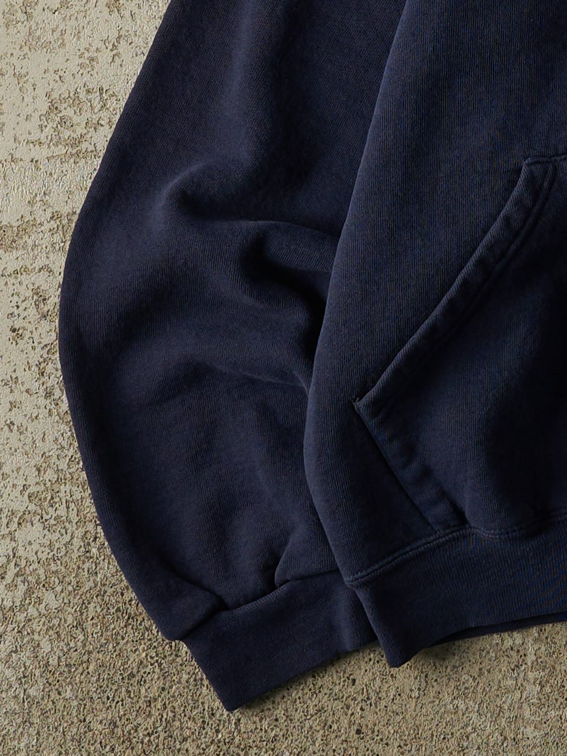 Vintage Y2K Navy Blue Russell Athletic Blank Hoodie (XS)