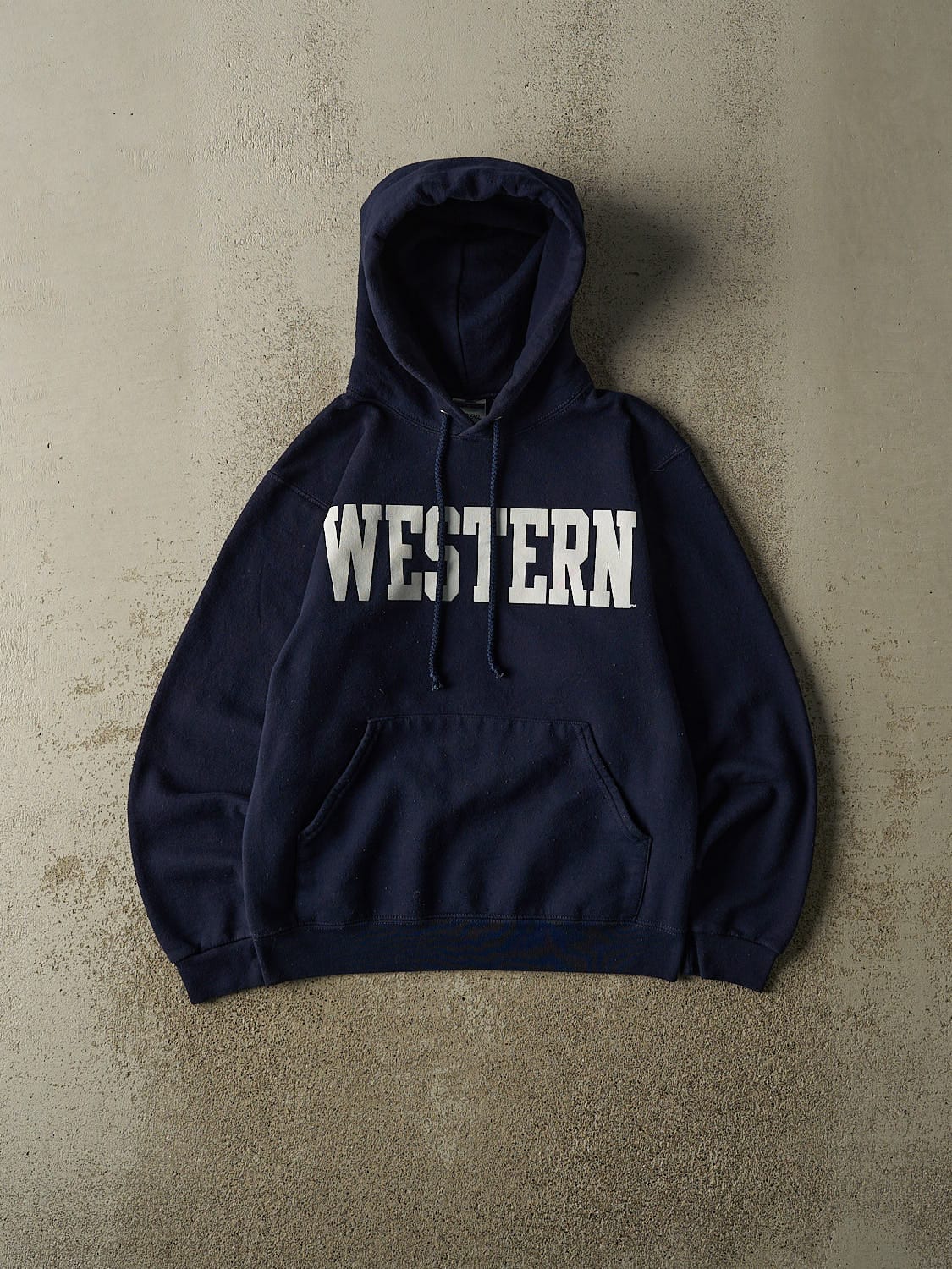 Vintage Y2K Navy Blue Western Hoodie (XS/S)