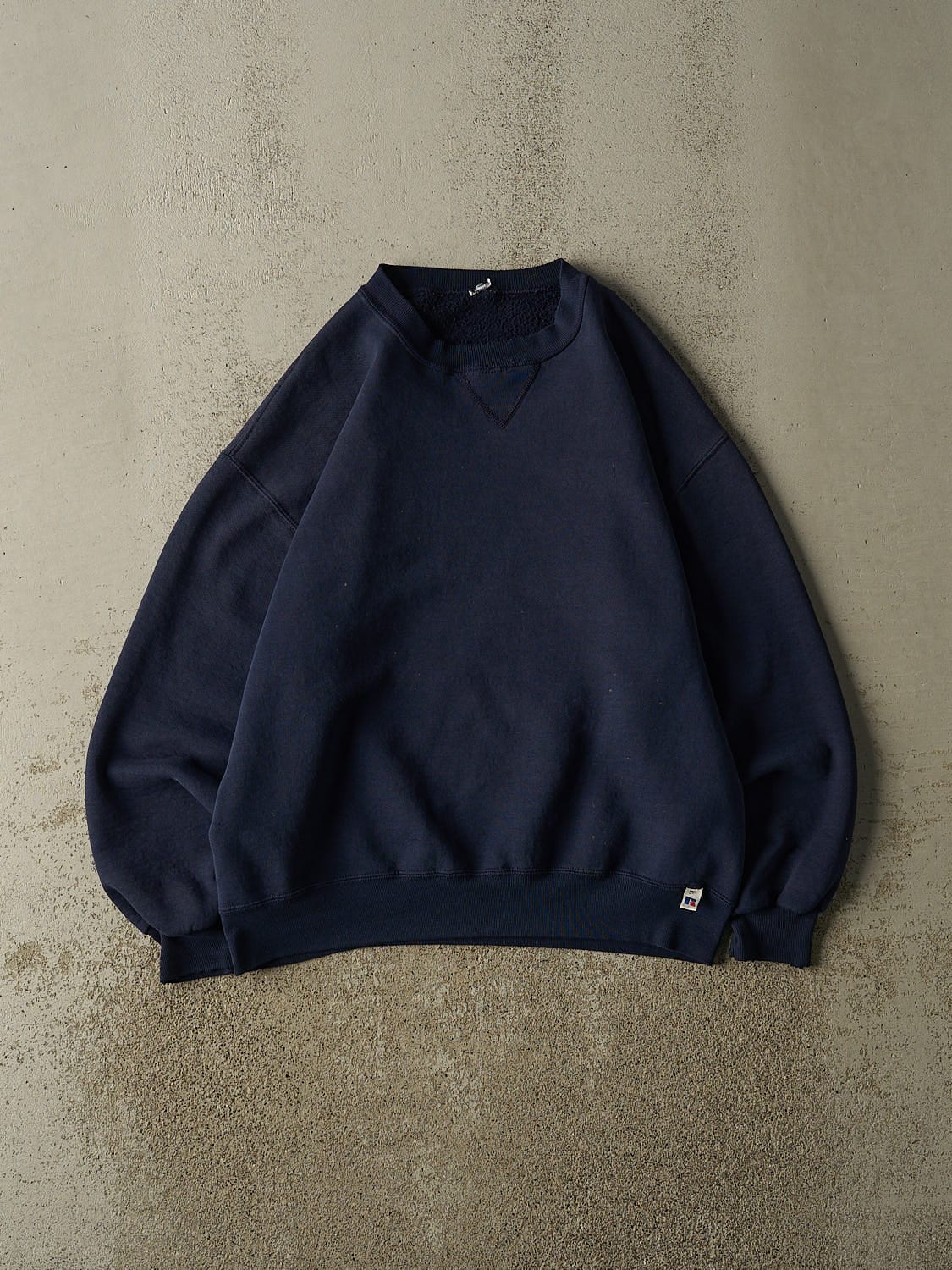 Vintage 90s Navy Blue Russell Athletic Blank Crewneck (M)