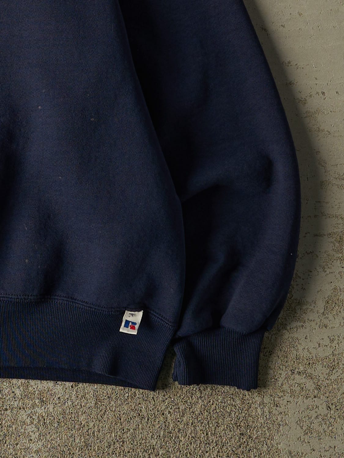 Vintage 90s Navy Blue Russell Athletic Blank Crewneck (M)
