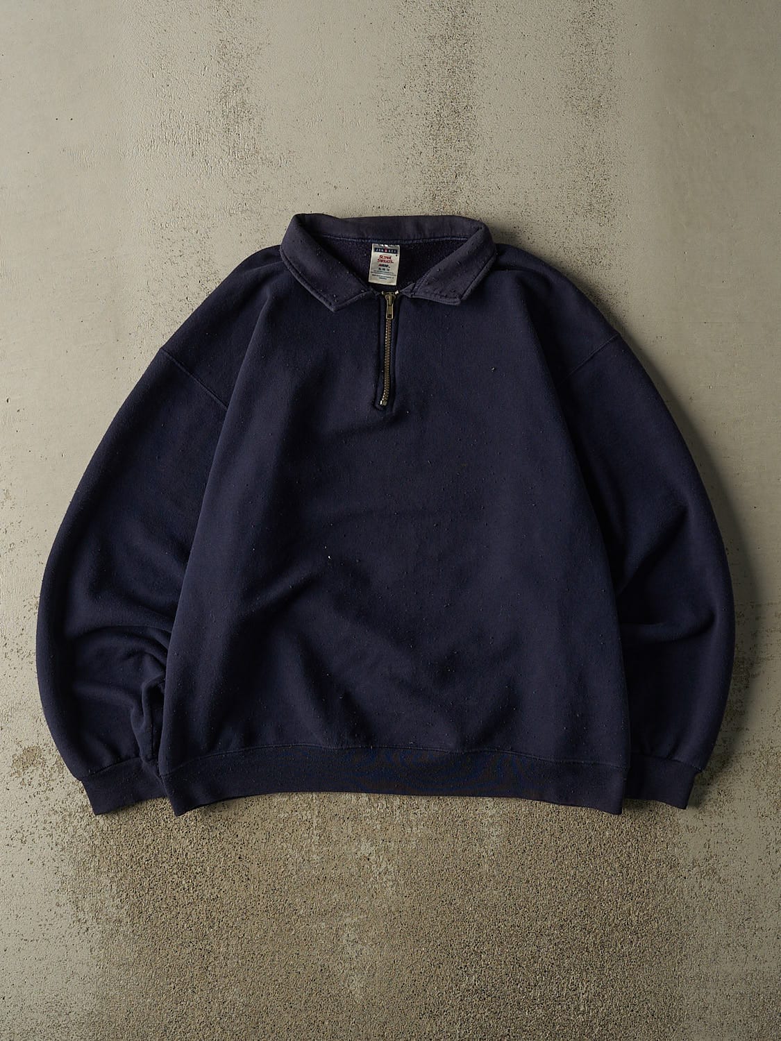 Vintage 90s Navy Blue Quarter Zip Blank Sweater (L/XL)