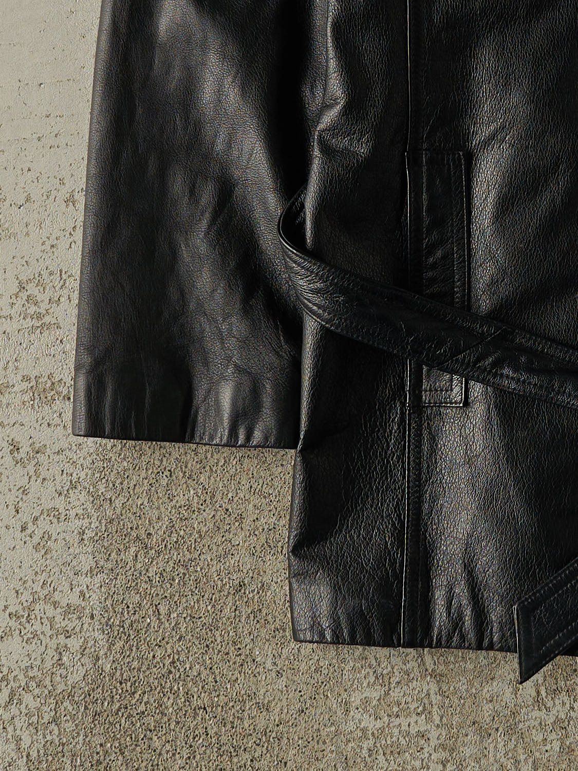 Vintage 90s Black Danier Leather Trench Coat (M/L)