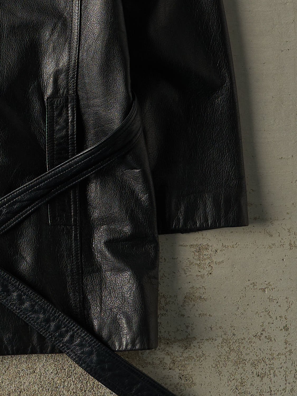 Vintage 90s Black Danier Leather Trench Coat (M/L)