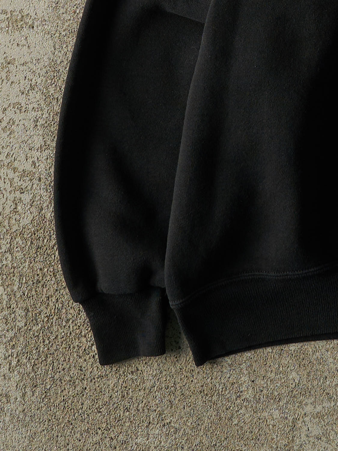 Vintage 90s Faded Black Blank Quarter Zip Sweater (L)