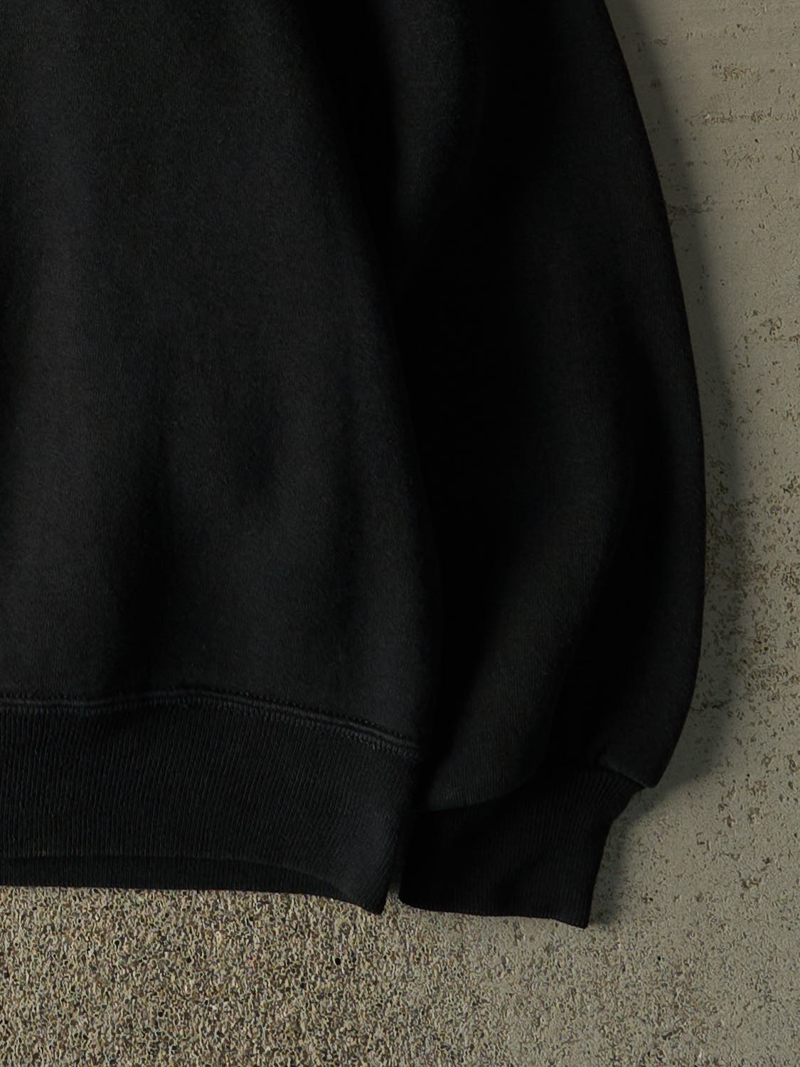 Vintage 90s Faded Black Blank Quarter Zip Sweater (L)