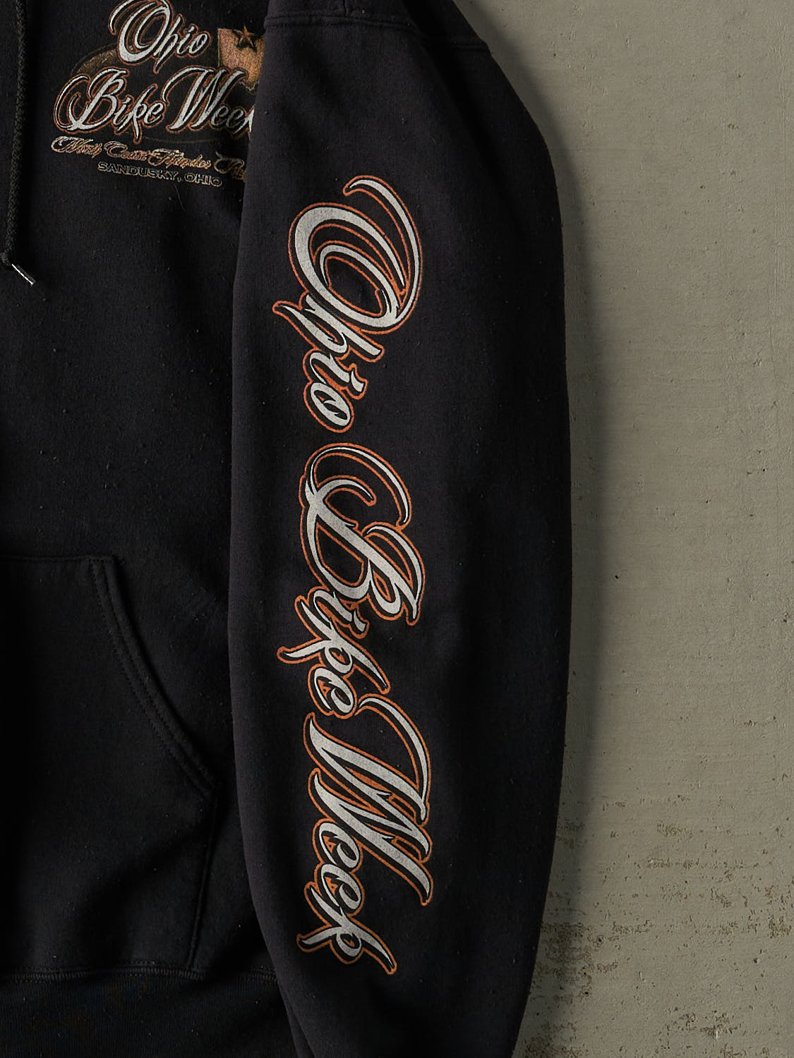 Vintage 12' Black Ohio Bike Week Zip Up Hoodie (XL)