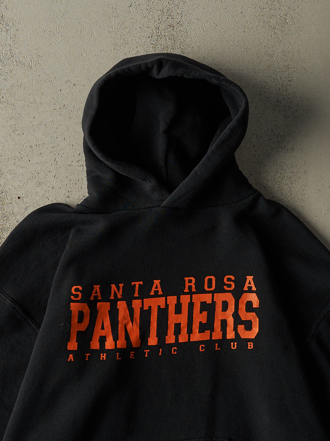 Vintage Y2K Black Santa Rosa Panthers Russell Athletic Boxy Hoodie (M)