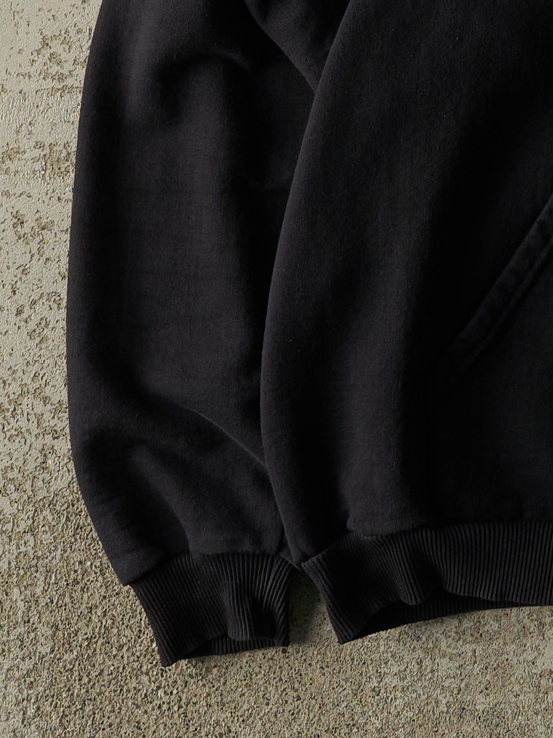Vintage 90s Black Blank Zip Up Hoodie (L/XL)