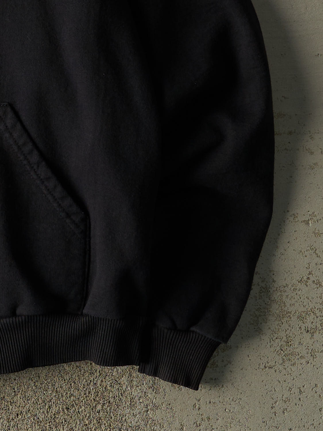 Vintage 90s Black Blank Zip Up Hoodie (L/XL)