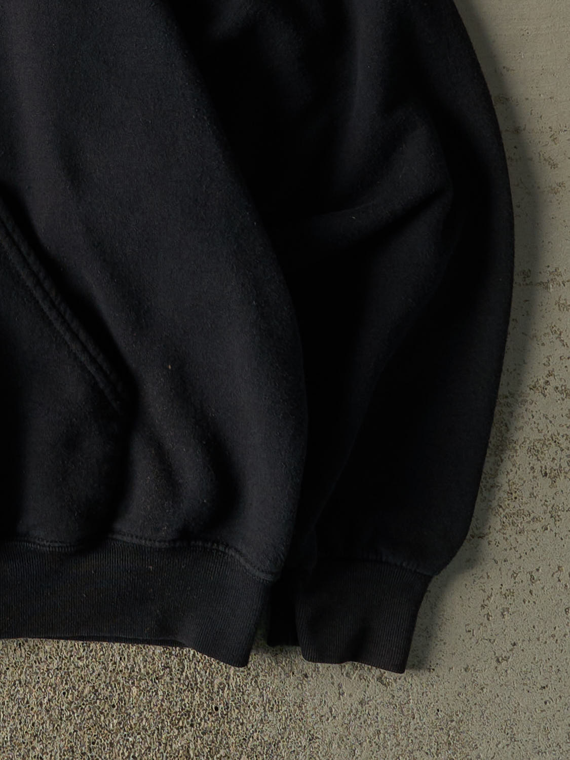 Vintage 90s Faded Black Blank Zip Up Hoodie (L)