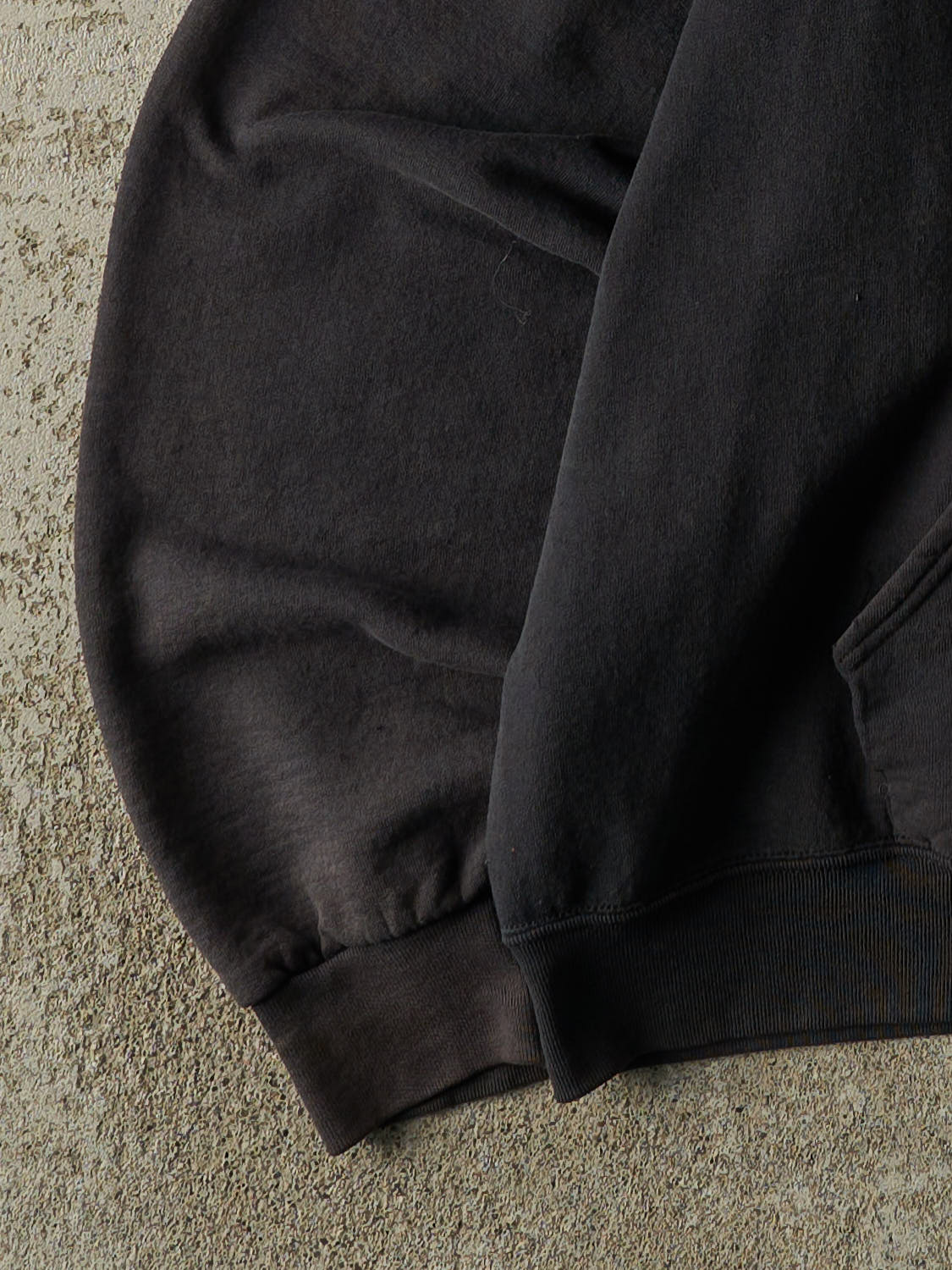 Vintage 90s Sun Faded Black Blank Zip Up Hoodie (XL/XXL)