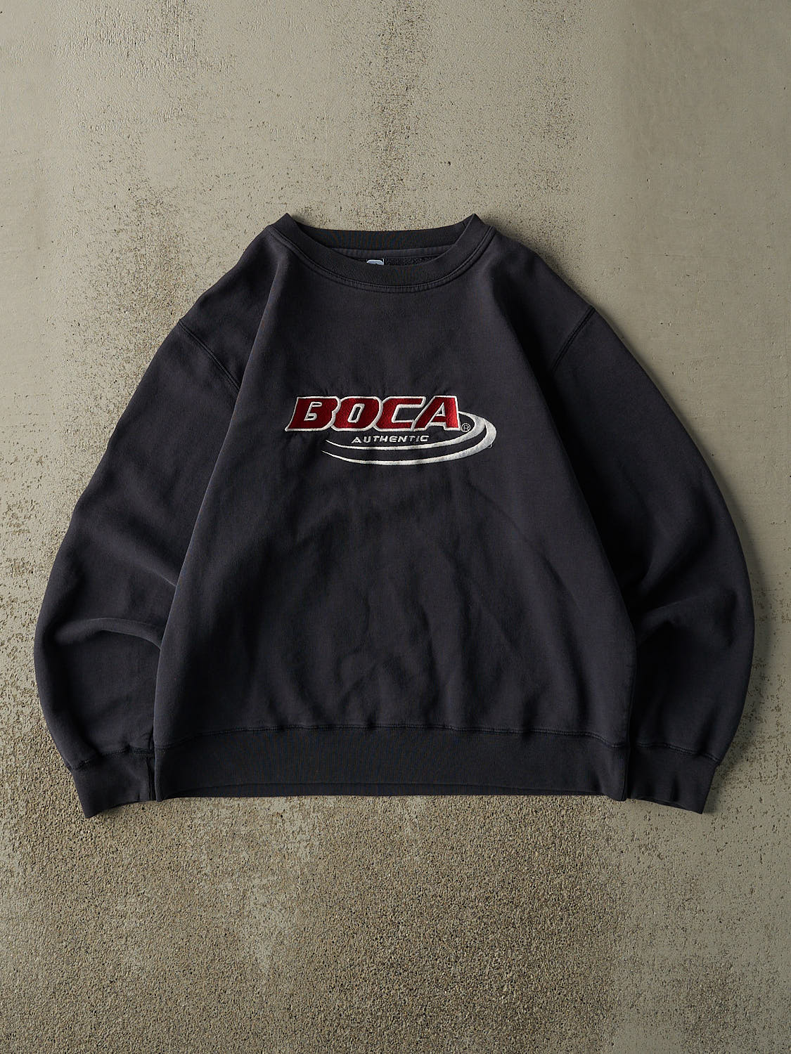 Vintage 90s Navy Blue Boca Embroidered Crewneck (S/M)