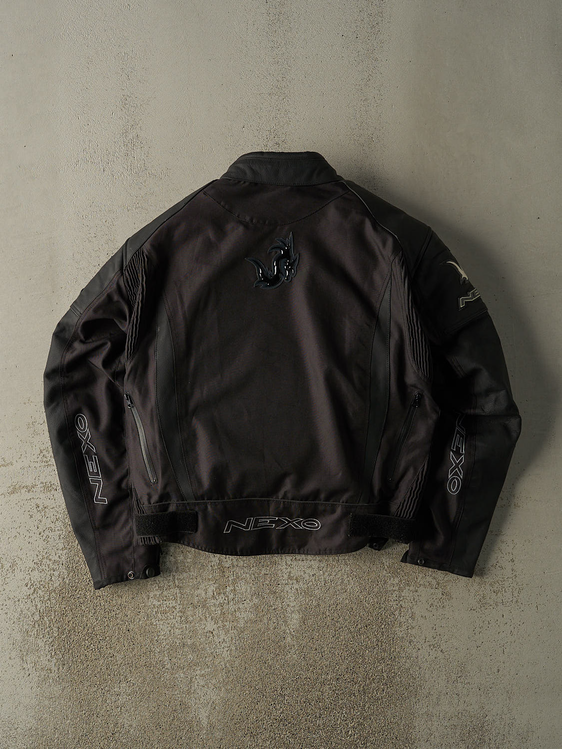 Vintage 90s Black Nexo Biker Jacket (M)