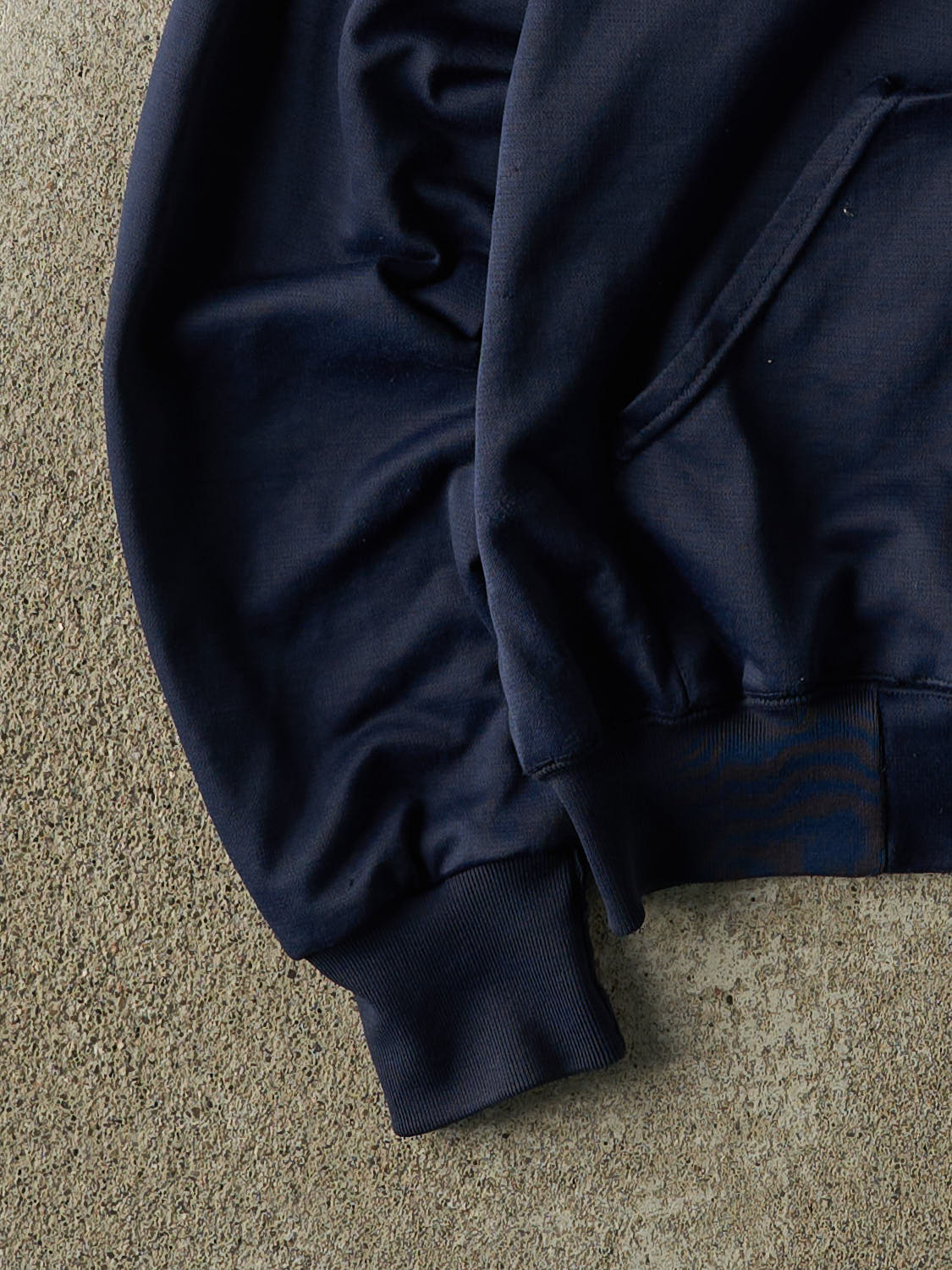 Vintage 90s Navy Blue Blank Zip Up Thermal Lined Hoodie (L/XL)