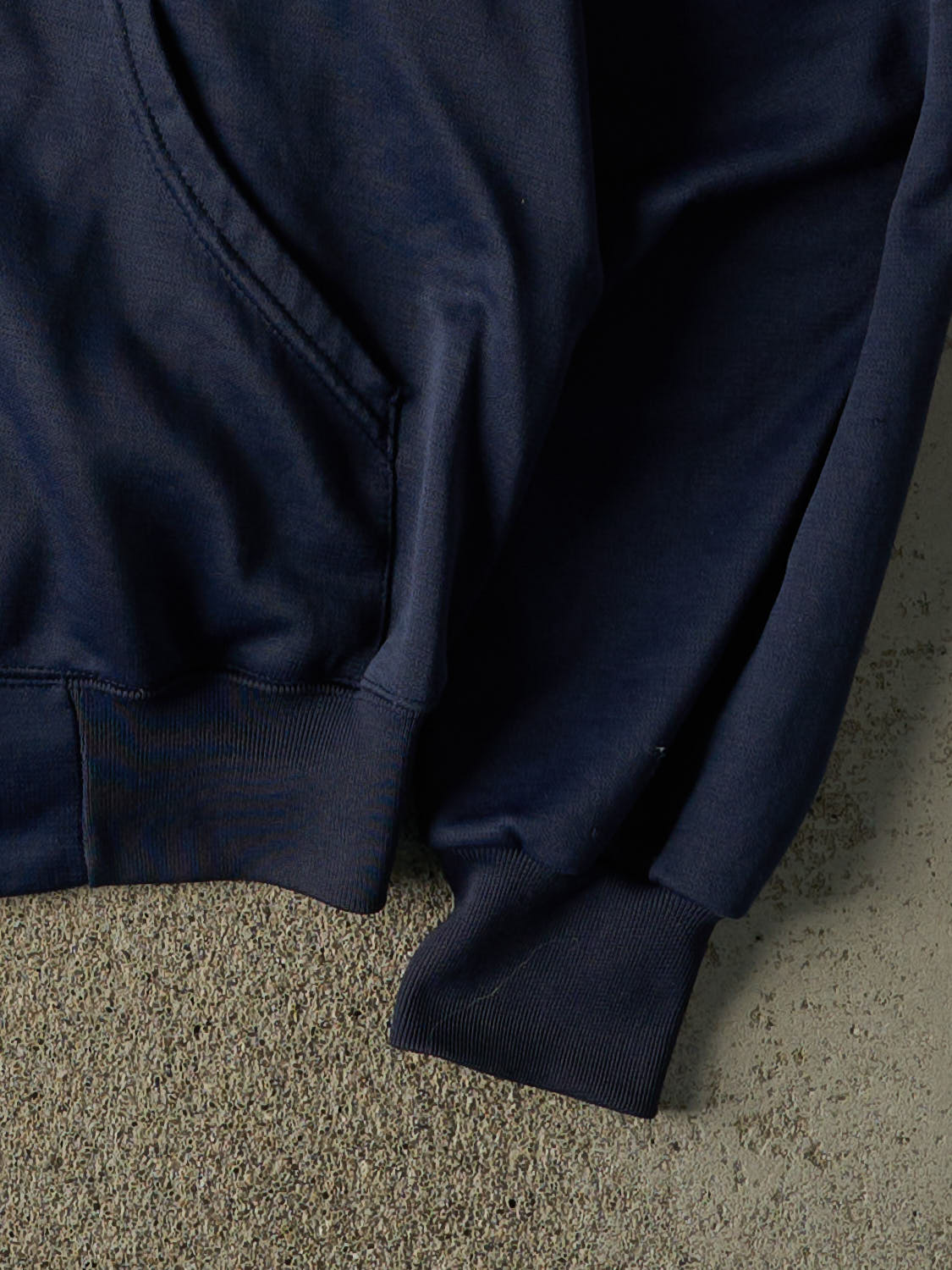 Vintage 90s Navy Blue Blank Zip Up Thermal Lined Hoodie (L/XL)