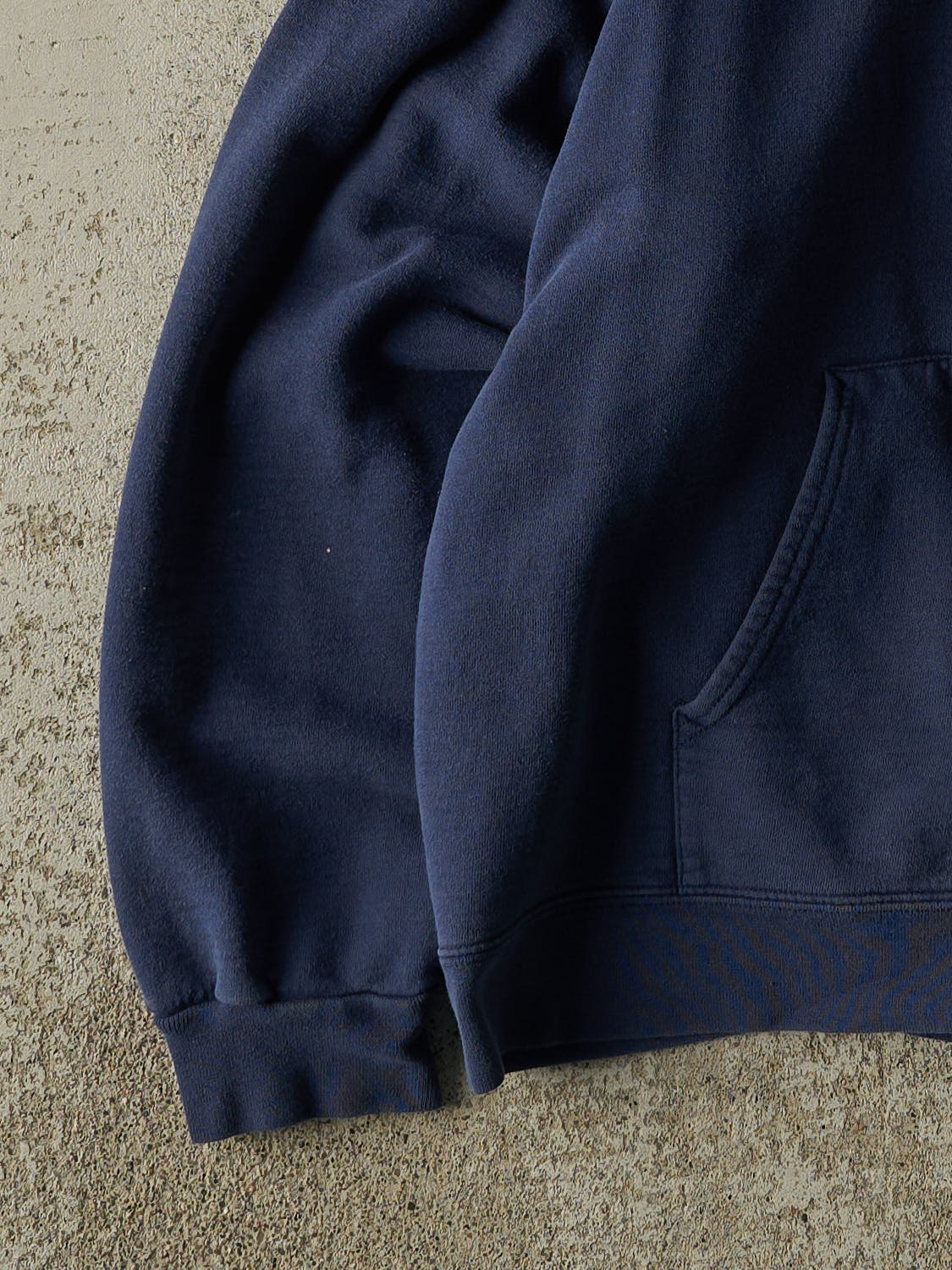 Vintage 90s Navy Blue Blank Zip Up Hoodie (L/XL)