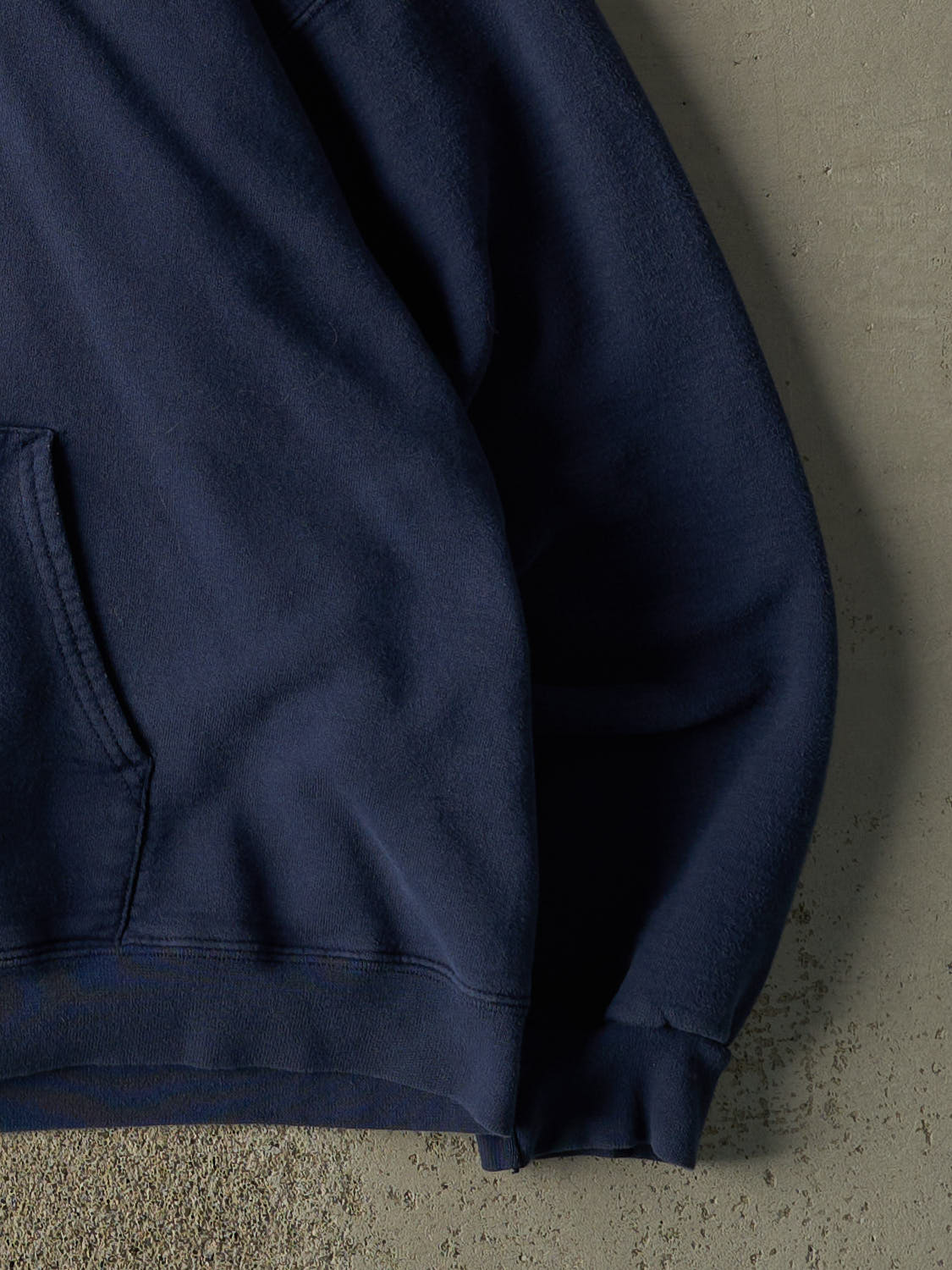 Vintage 90s Navy Blue Blank Zip Up Hoodie (L/XL)