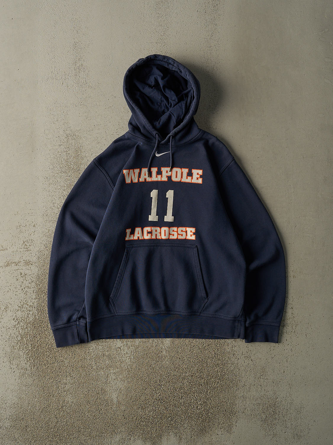 Vintage Y2K Navy Blue Walpole Lacrosse Nike Embroidered Hoodie (M)