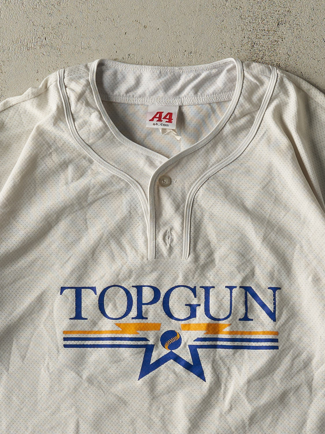 Vintage 90s White Top Gun Softball Boxy Jersey (S/M)
