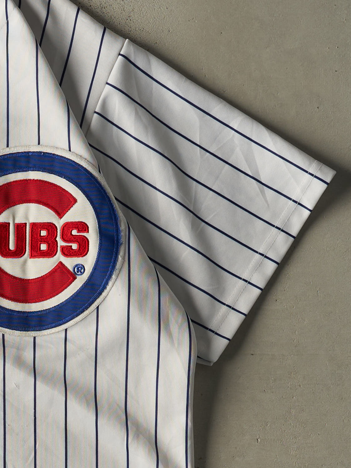 Vintage 90s White Chicago Cubs Baseball Pinstripe Jersey (L/XL)
