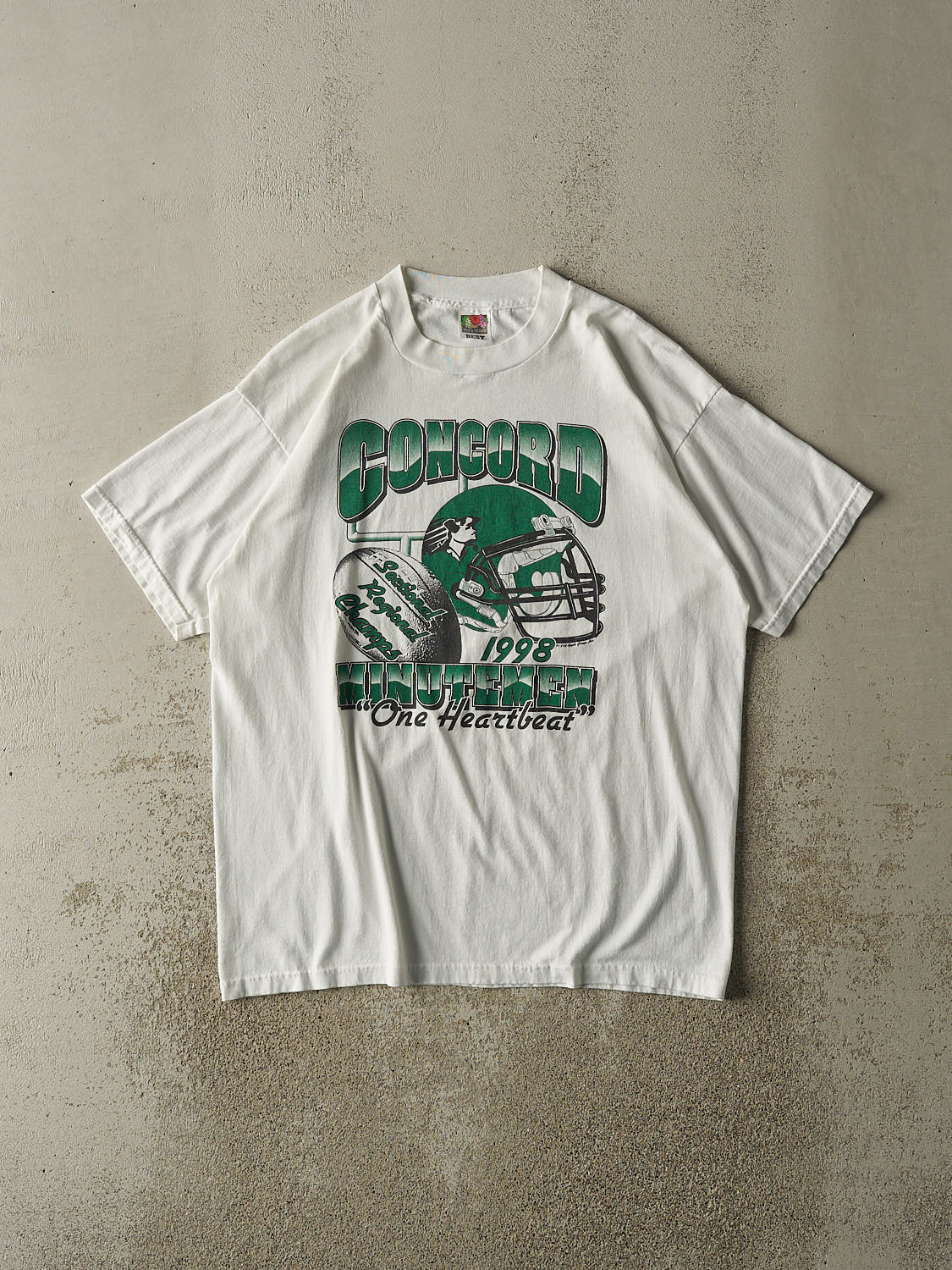 Vintage 98' White Concord Minute Men Football Tee (L/XL)