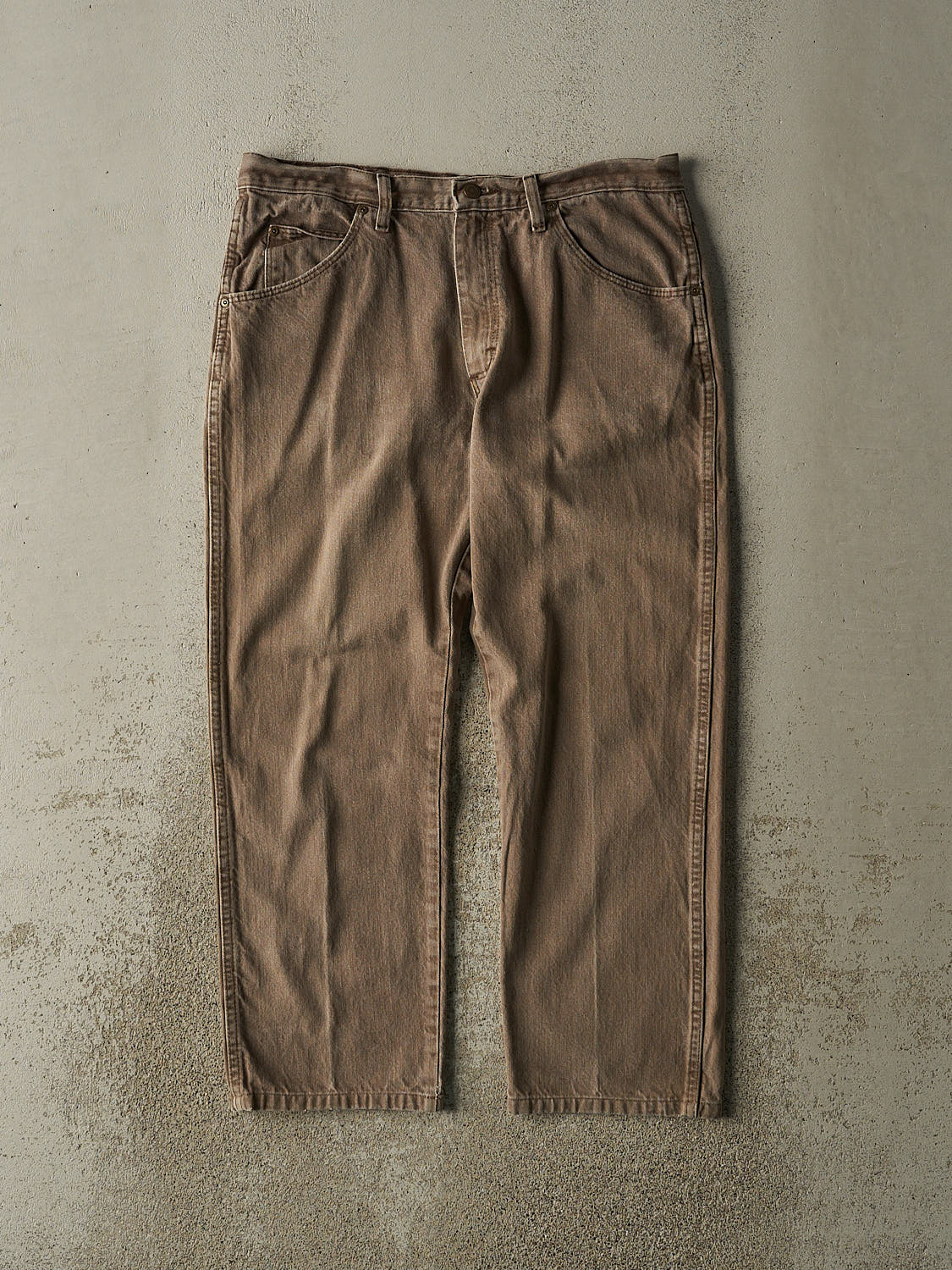 Vintage 90s Sun Faded Brown Wrangler Denim Pants (34x27)