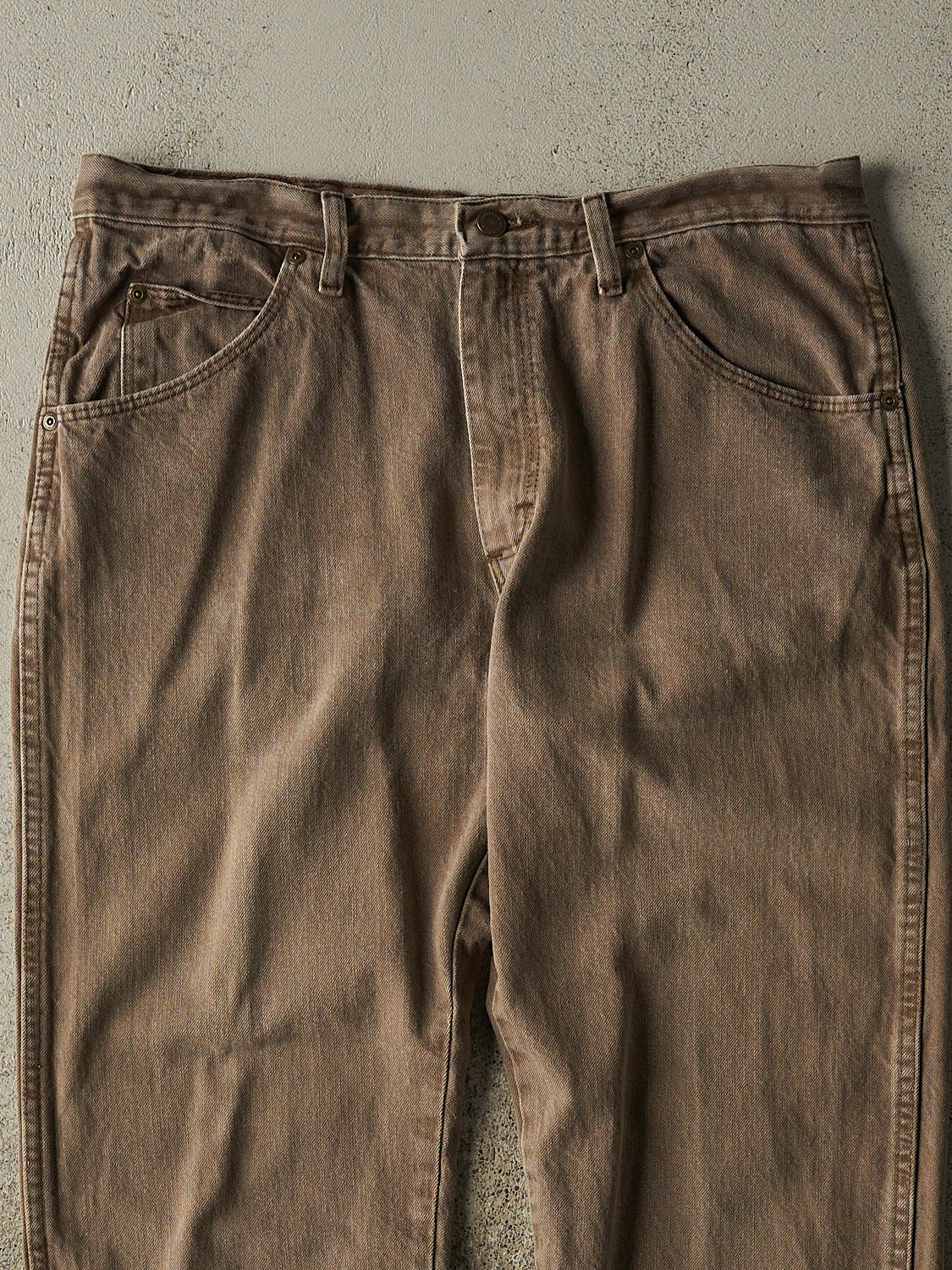 Vintage 90s Sun Faded Brown Wrangler Denim Pants (34x27)
