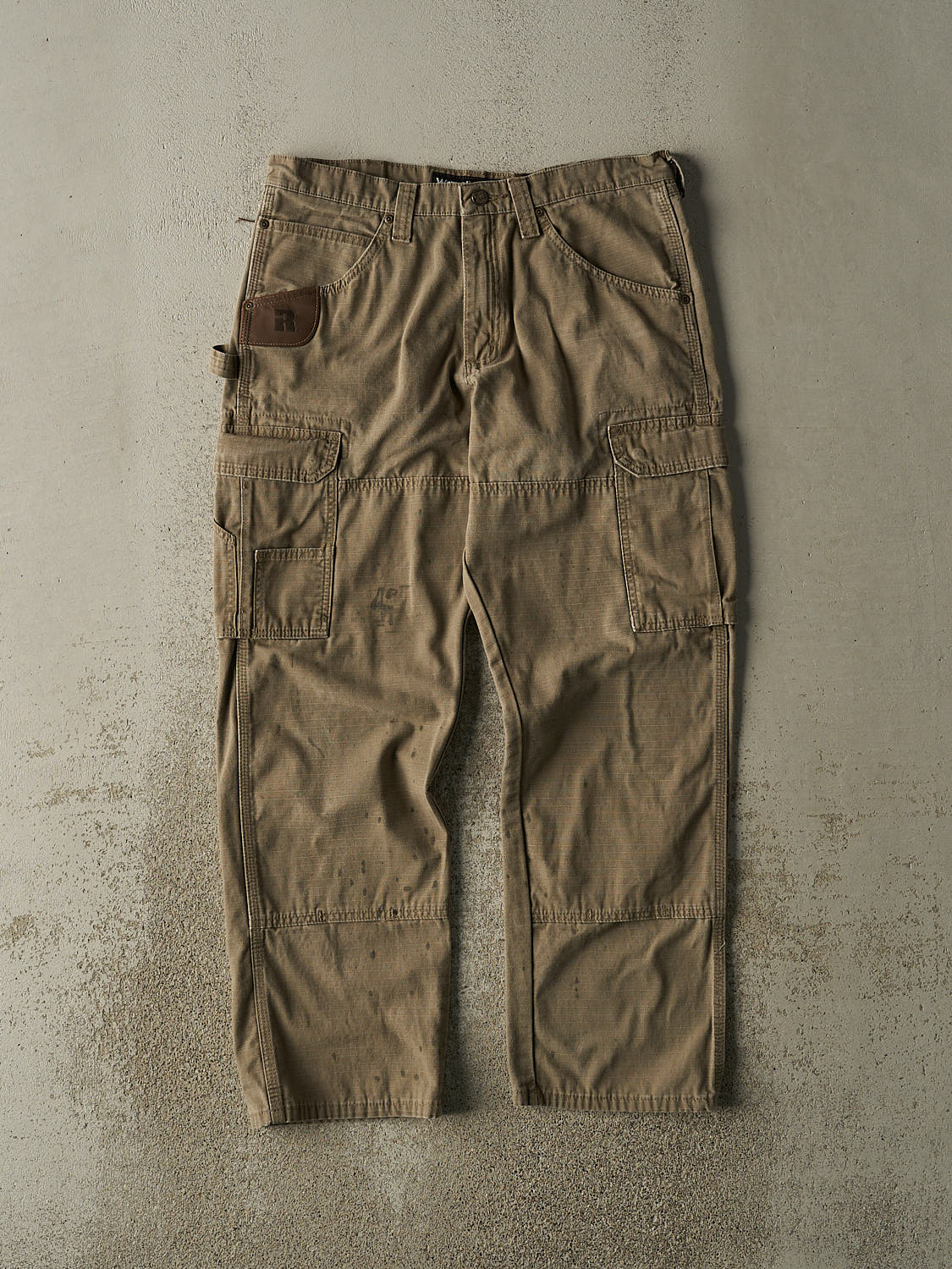 Vintage Y2K Green Wrangler Riggs Double Knee Utility Cargo Pants (34x30.5)