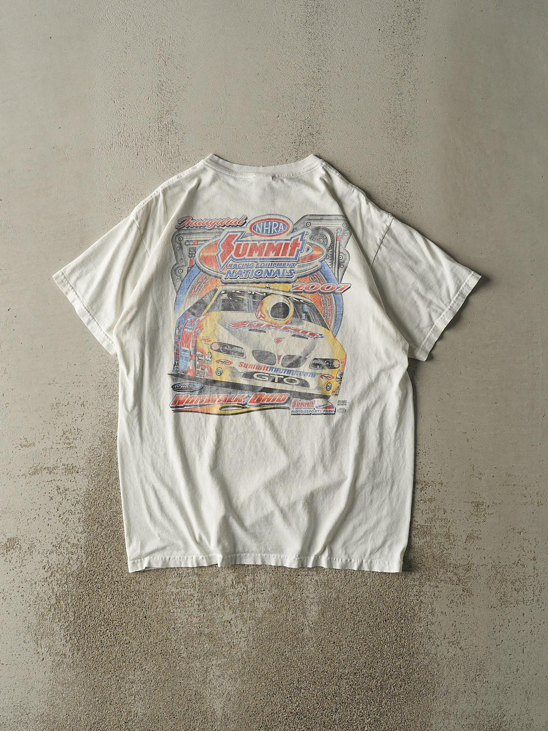 Vintage 07' White Summit Racing Tee (L/XL)