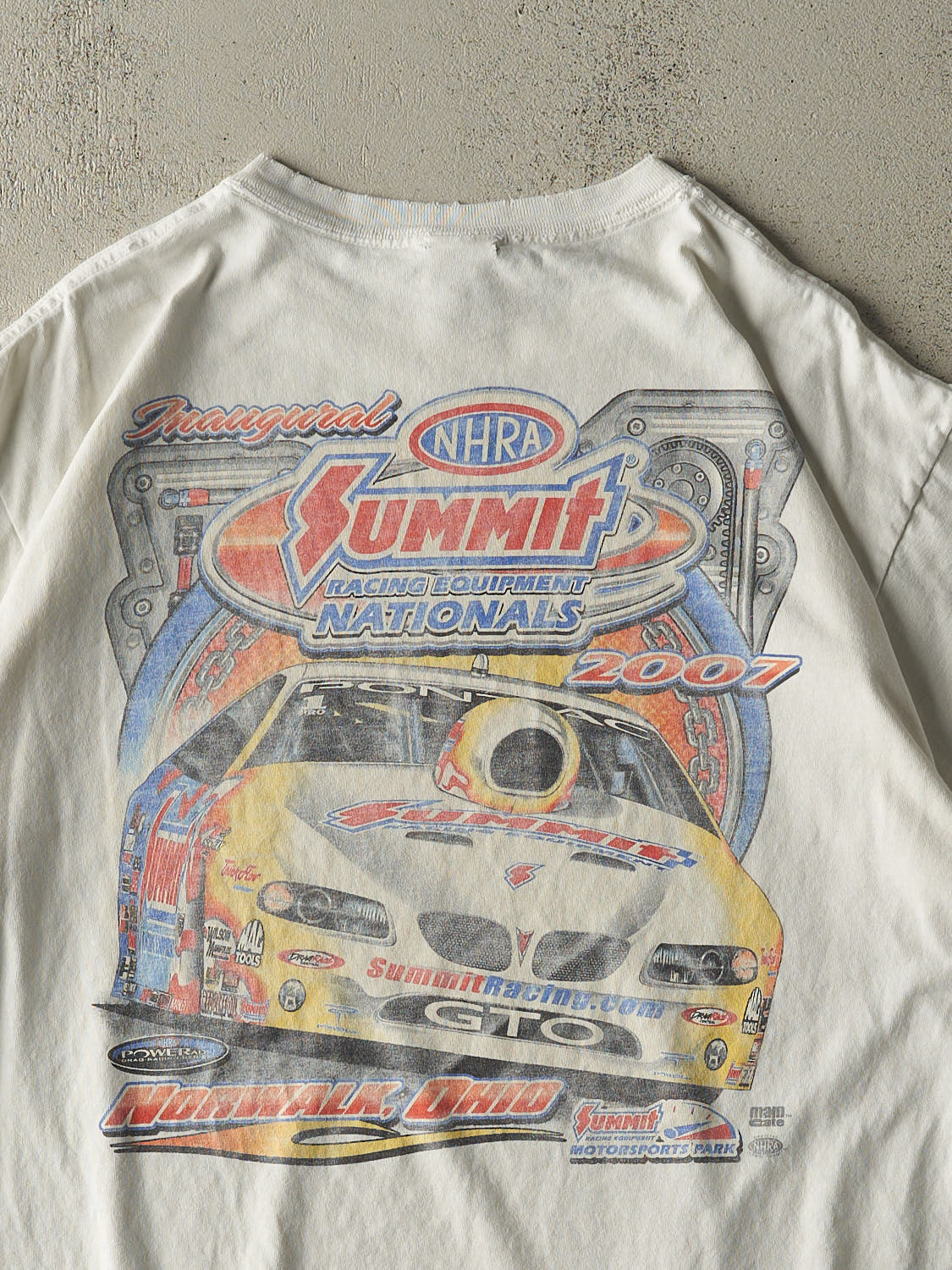 Vintage 07' White Summit Racing Tee (L/XL)