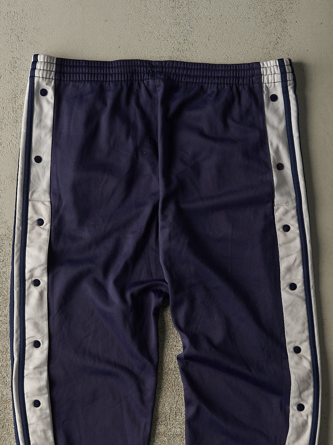 Vintage 90s Navy Blue Adidas Embroidered Striped Tear Away Track Pants (36x30)
