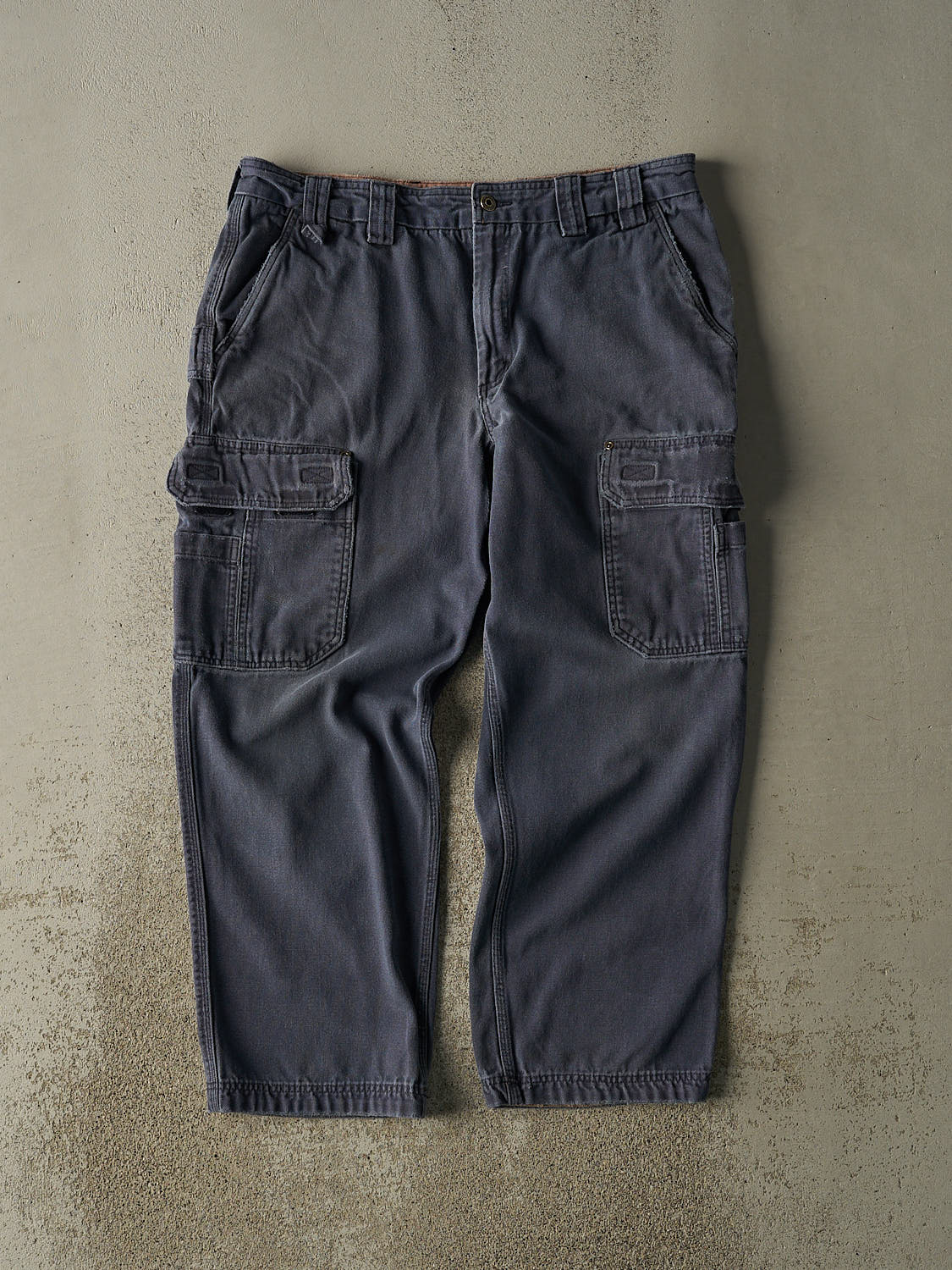 Vintage 90s Sun Faded Navy Cargo Utility Pants (36x28)