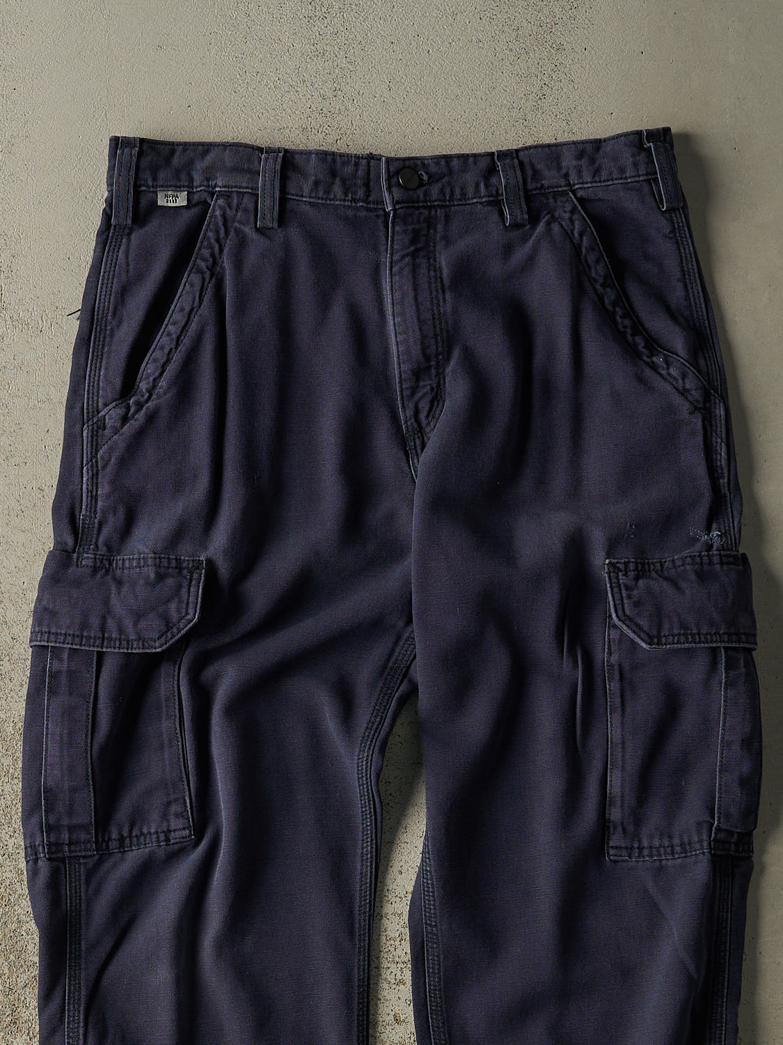 Vintage Y2K Sun Faded Navy Carhartt Fire Resistant Cargo Pants (32x30)