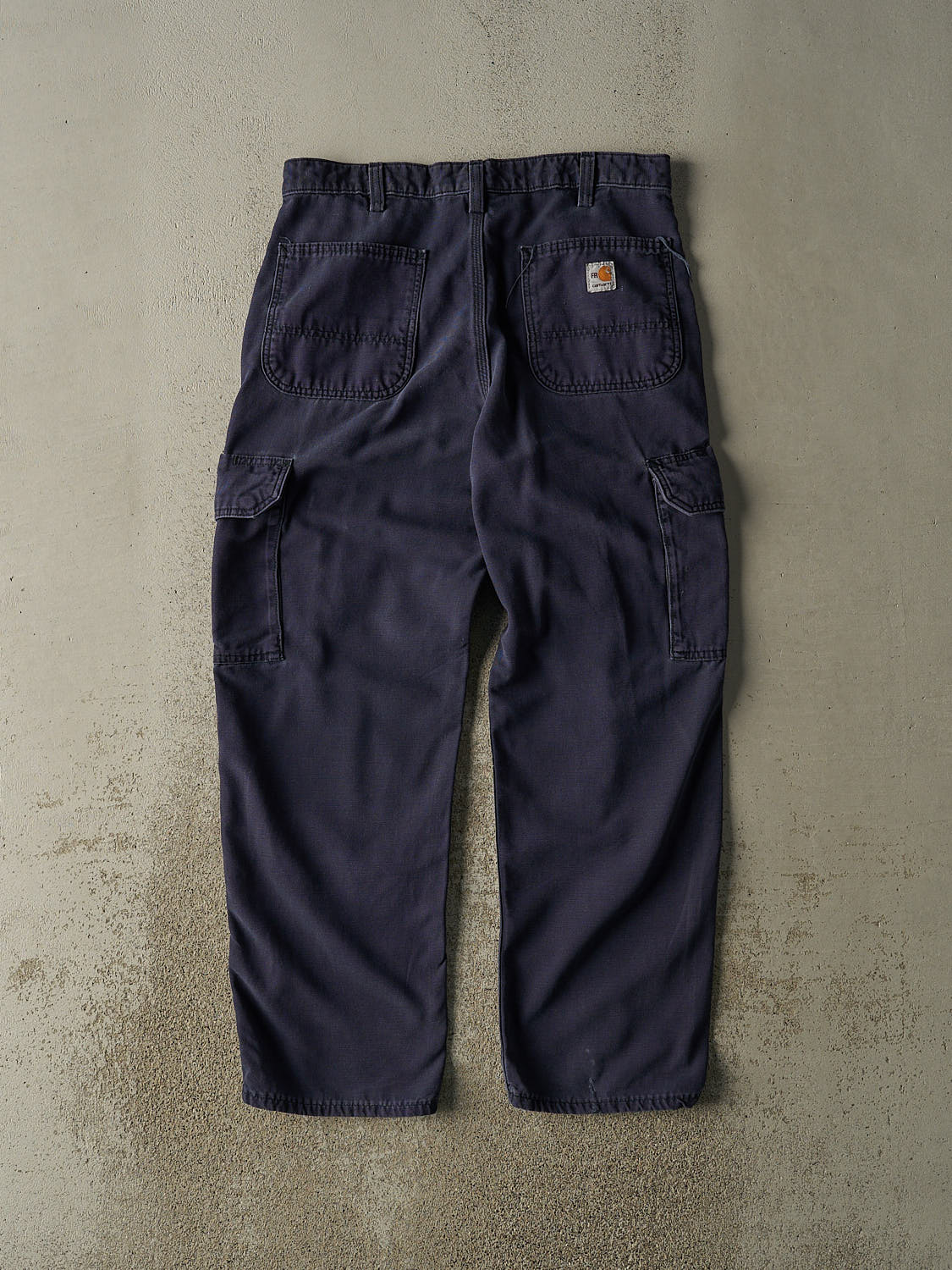 Vintage Y2K Sun Faded Navy Carhartt Fire Resistant Cargo Pants (32x30)