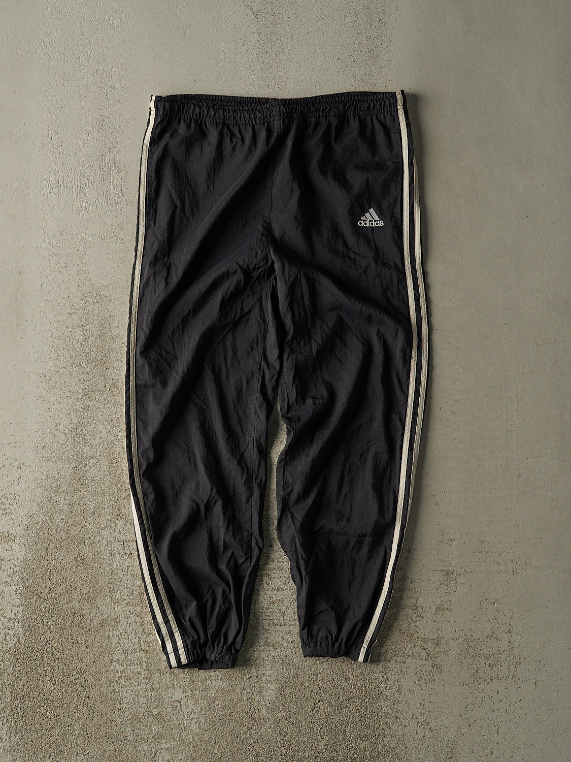 Vintage 90s Black Adidas Striped Track Pants (34x27)