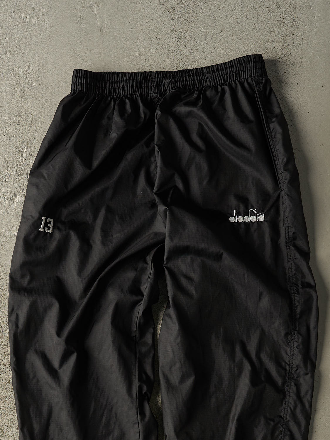 Vintage 90s Black Diadora Embroidered Track Pants (26x30)