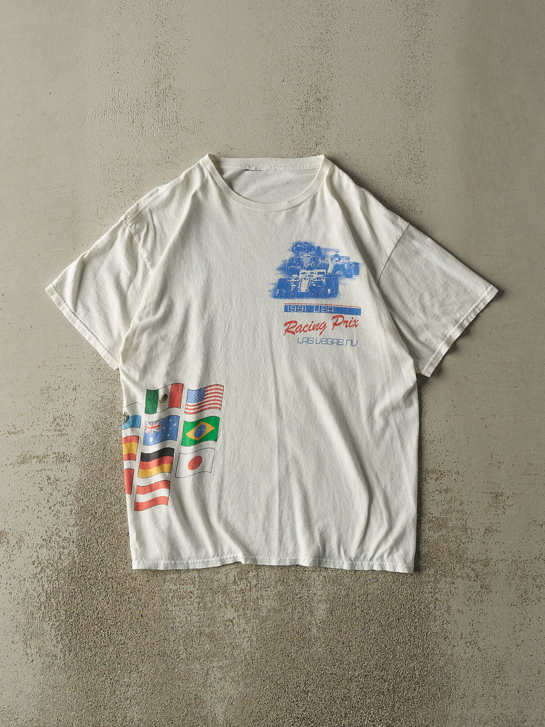Vintage 91' White Las Vegas Prix Racing Tee (S/M)