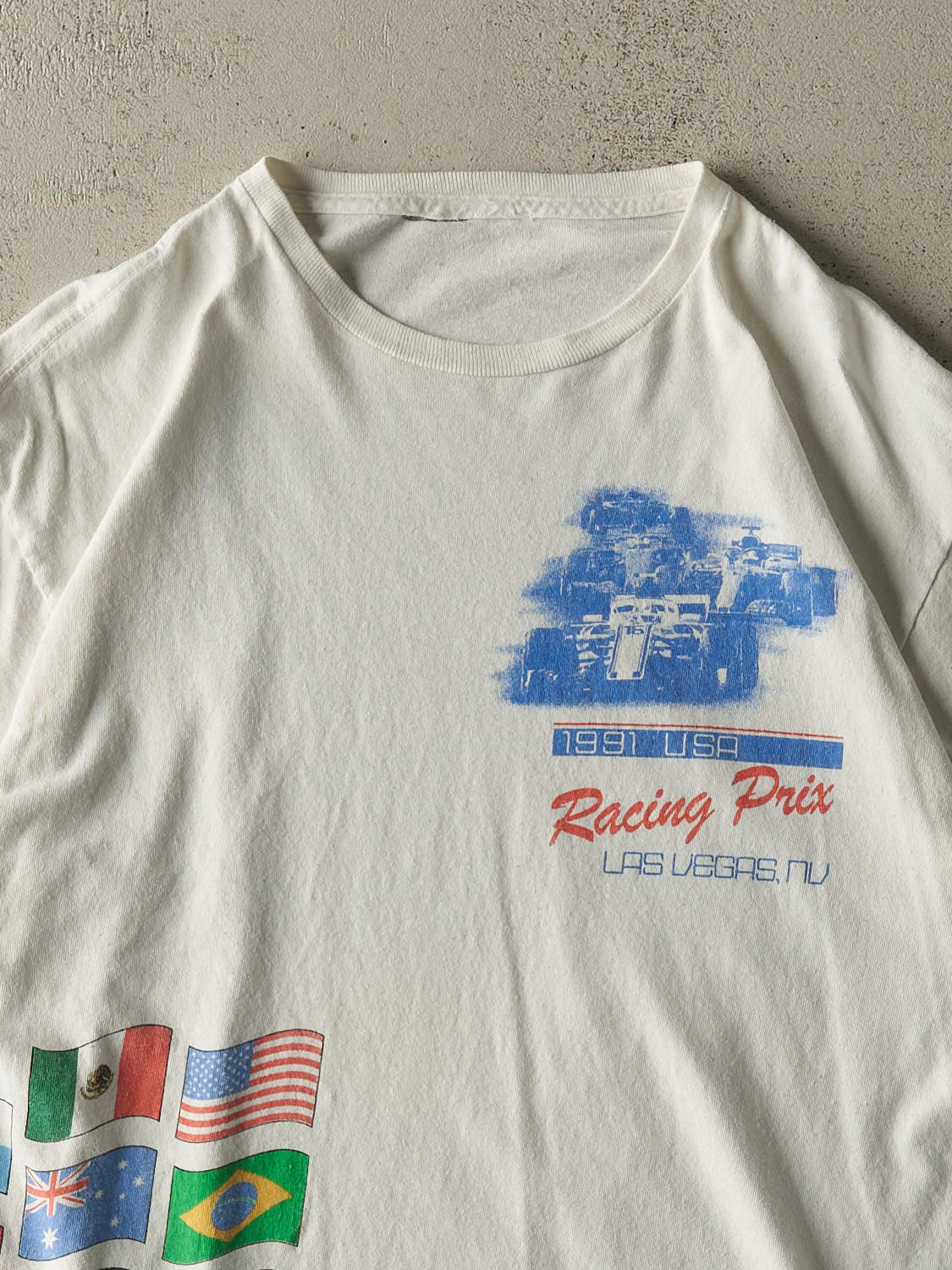 Vintage 91' White Las Vegas Prix Racing Tee (S/M)