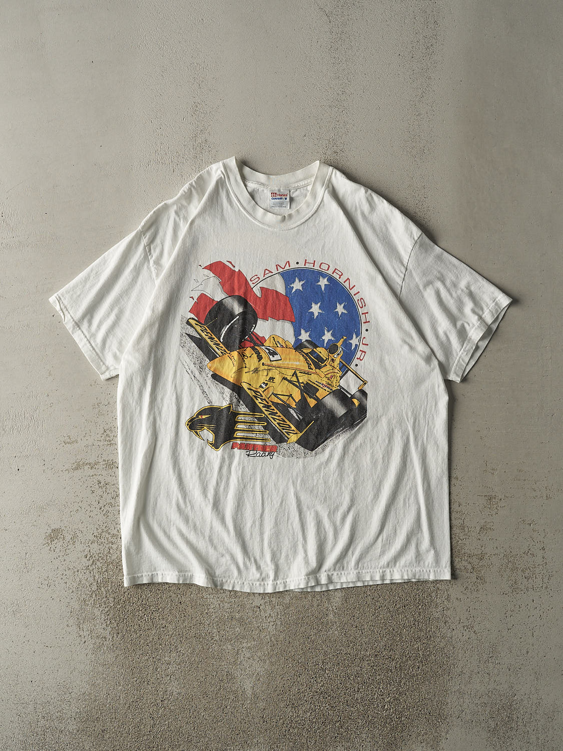 Vintage 90s White Sam Hornish Jr. Autographed Racing Tee (XXL/XXXL)