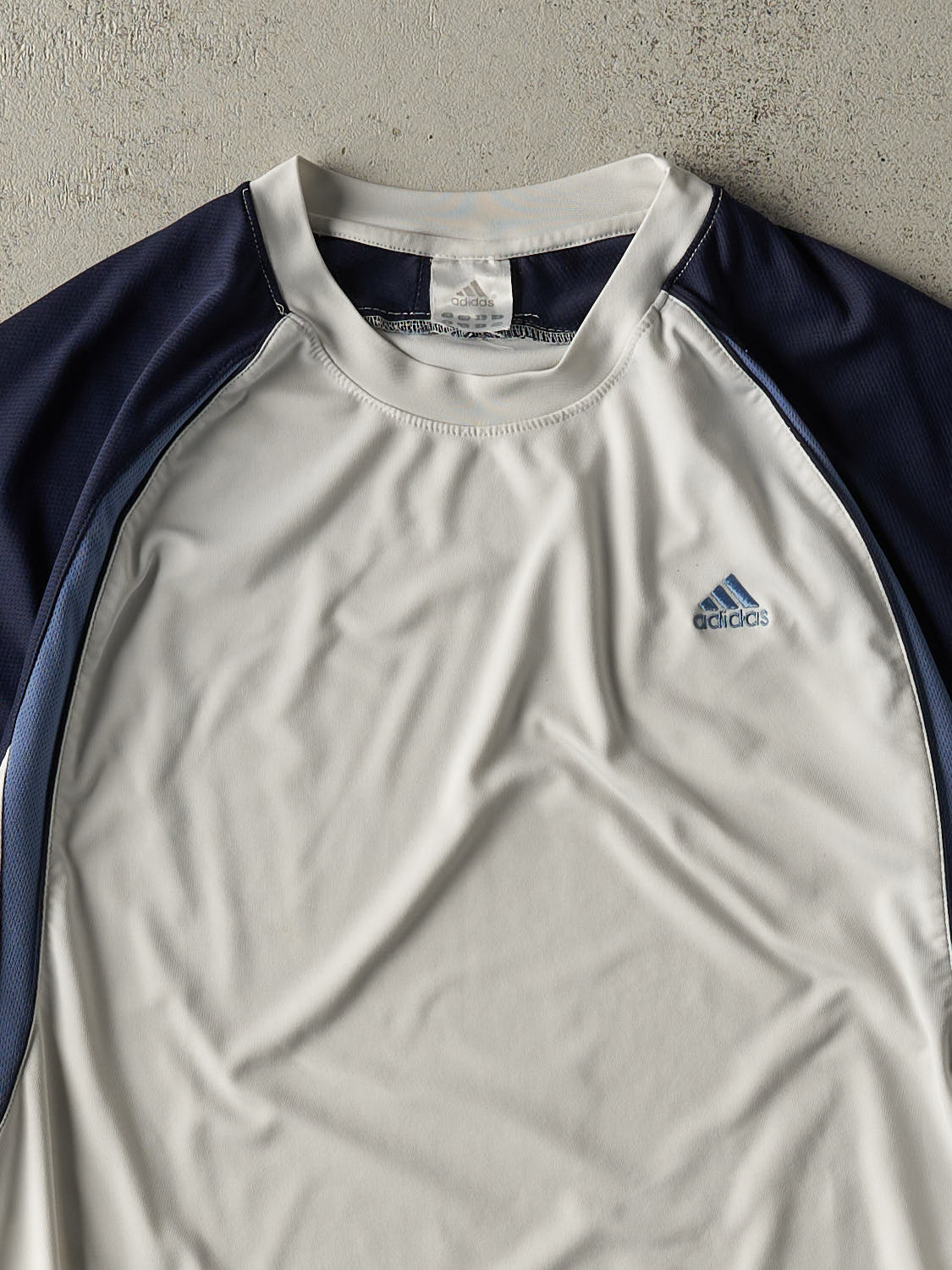 Vintage Y2K White & Navy Adidas Jersey (S/M)