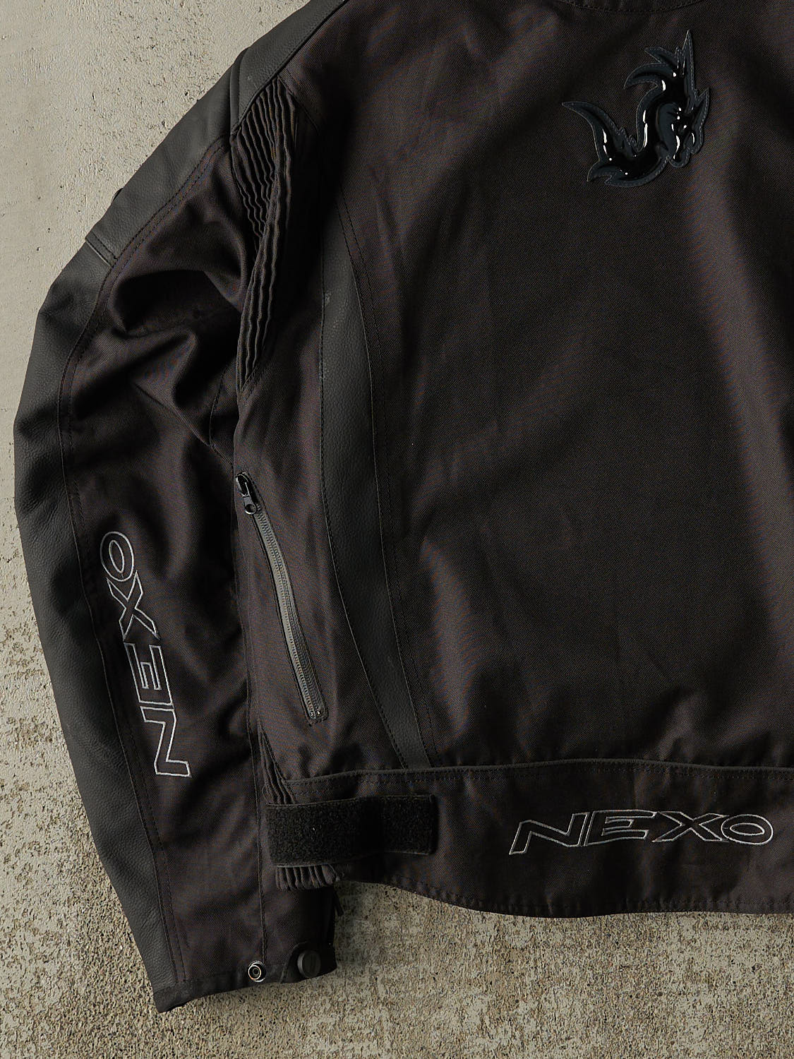 Vintage 90s Black Nexo Biker Jacket (M)