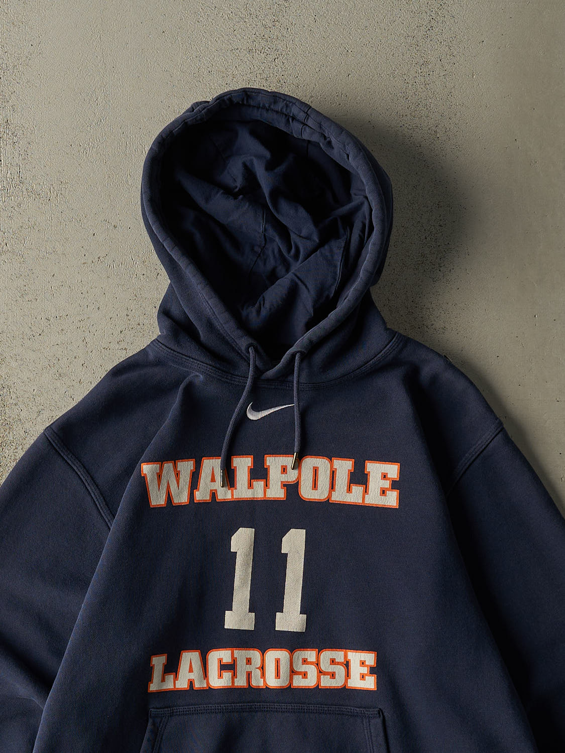 Vintage Y2K Navy Blue Walpole Lacrosse Nike Embroidered Hoodie (M)